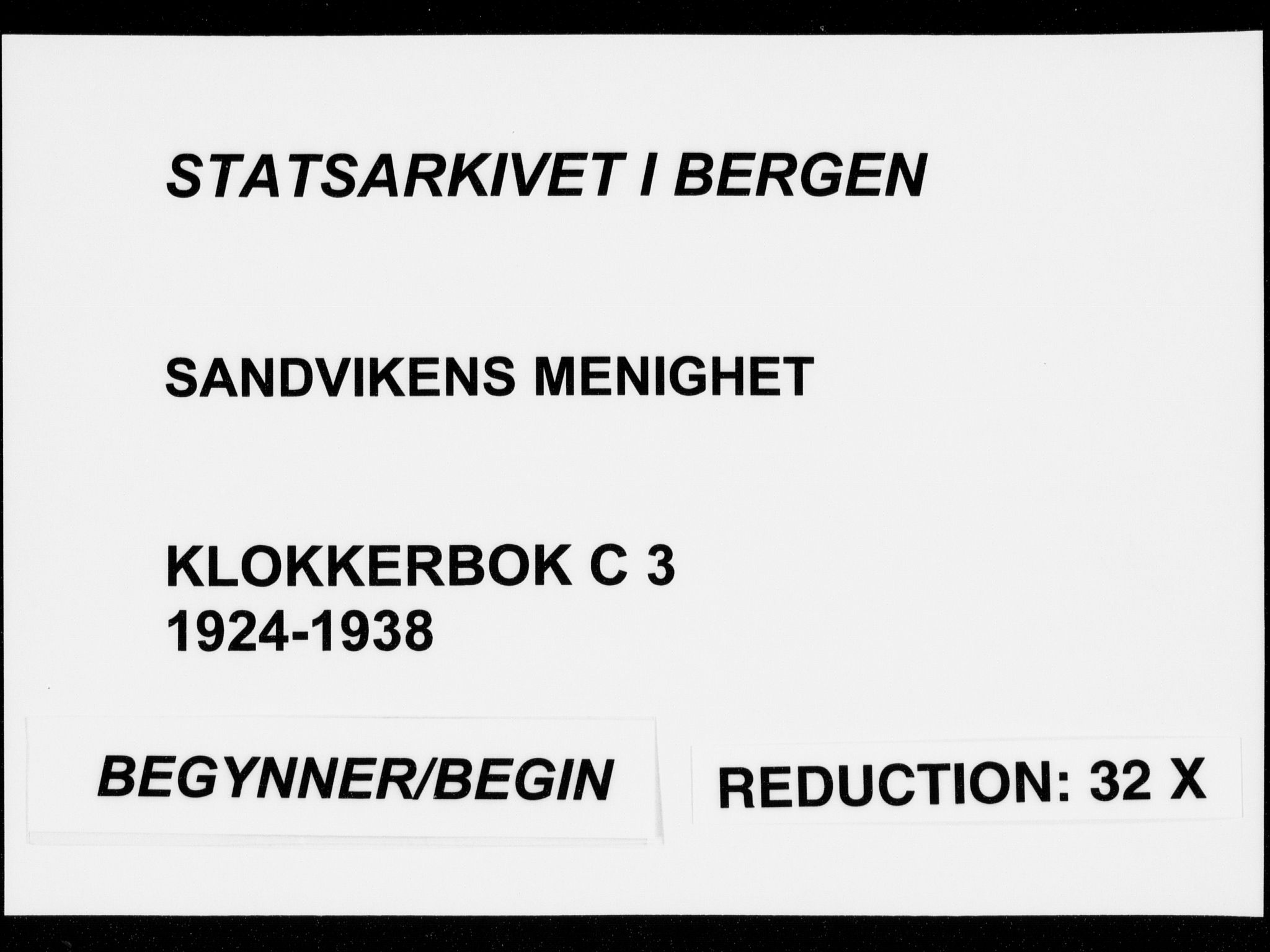 Sandviken Sokneprestembete, AV/SAB-A-77601/H/Hb/L0011: Klokkerbok nr. C 3, 1924-1938