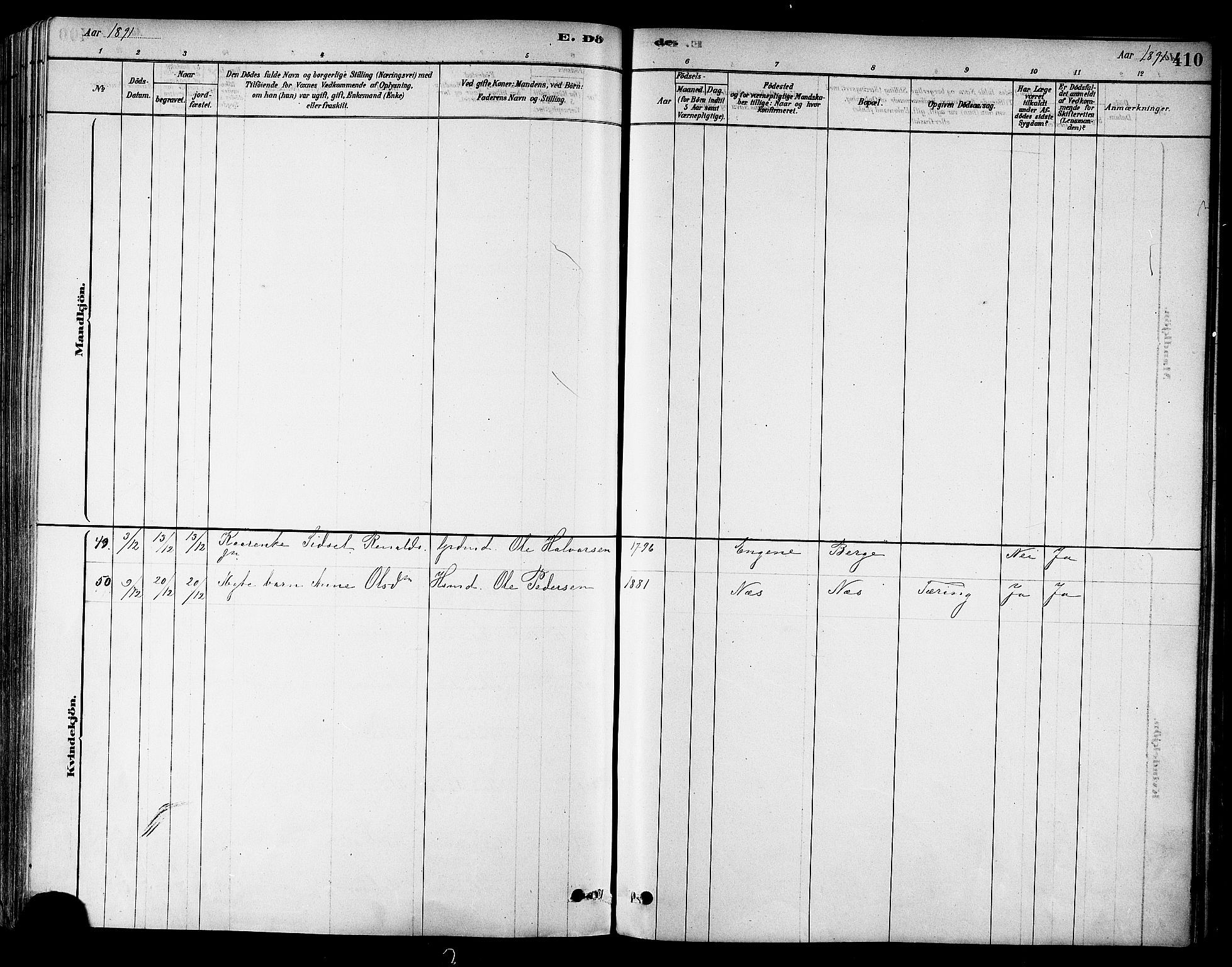 Ministerialprotokoller, klokkerbøker og fødselsregistre - Sør-Trøndelag, AV/SAT-A-1456/695/L1148: Ministerialbok nr. 695A08, 1878-1891, s. 410