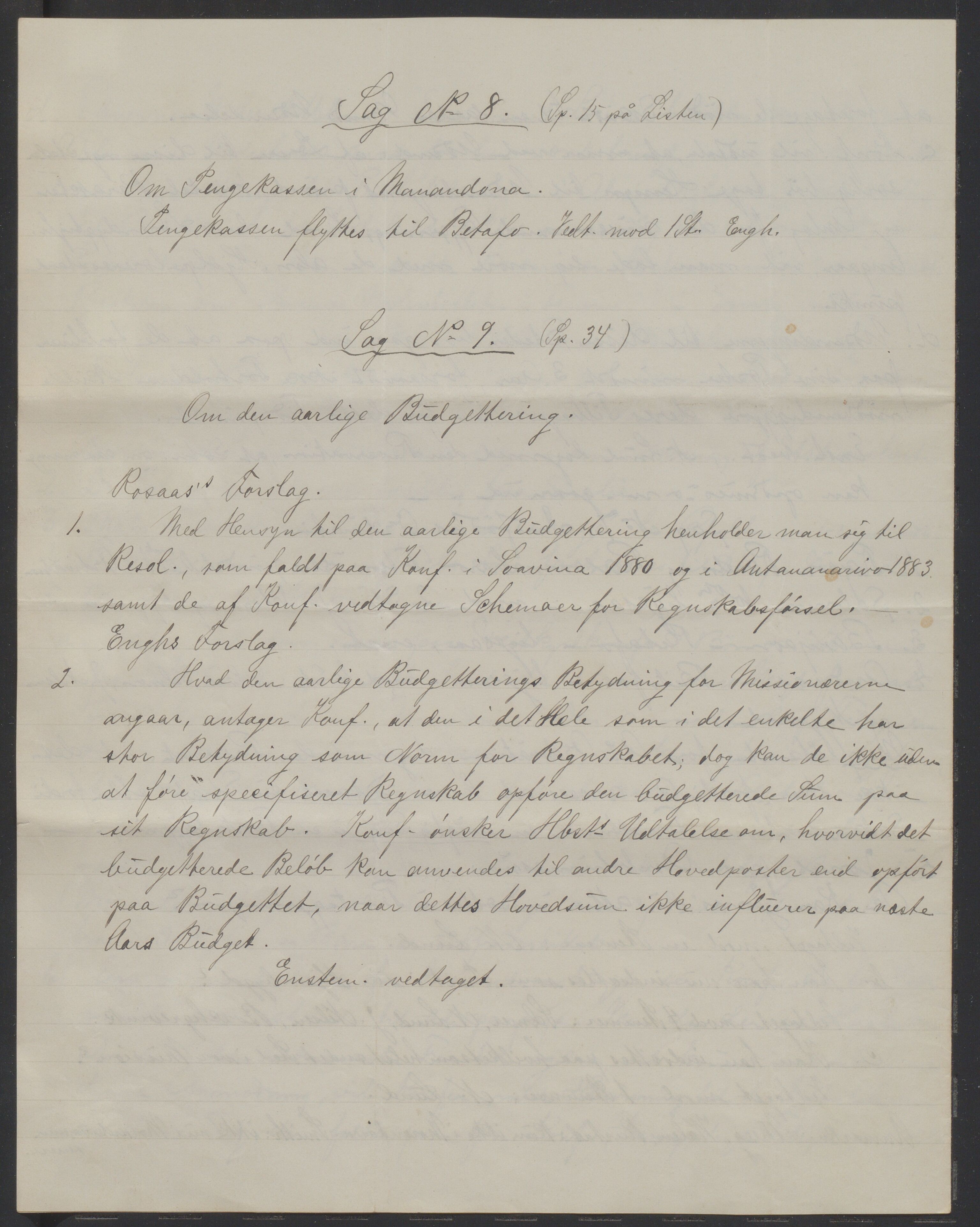 Det Norske Misjonsselskap - hovedadministrasjonen, VID/MA-A-1045/D/Da/Daa/L0038/0001: Konferansereferat og årsberetninger / Konferansereferat fra Madagaskar Innland., 1890