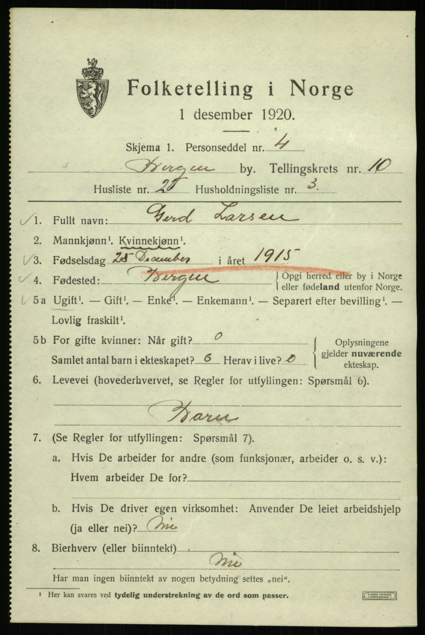 SAB, Folketelling 1920 for 1301 Bergen kjøpstad, 1920, s. 71869
