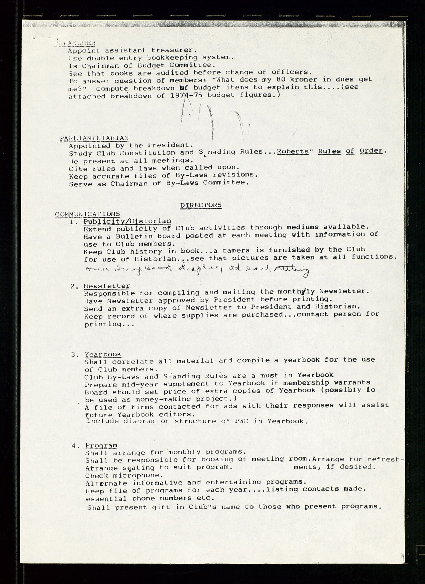 PA 1547 - Petroleum Wives Club, AV/SAST-A-101974/D/Da/L0001: President's file, 1975-1980