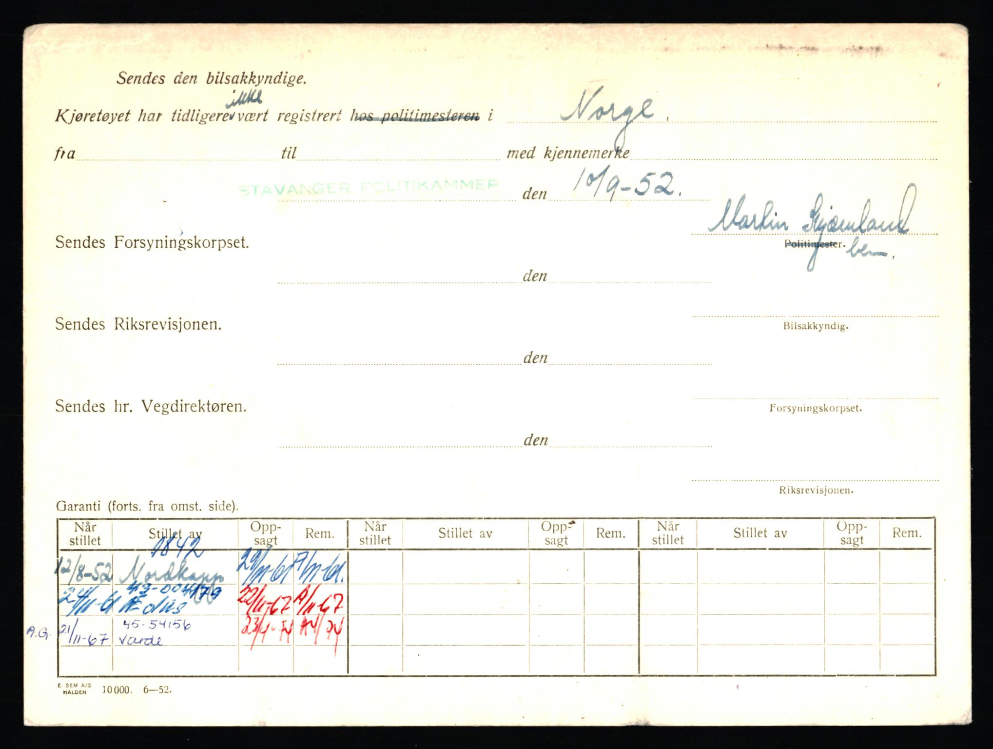 Stavanger trafikkstasjon, AV/SAST-A-101942/0/F/L0010: L-3350 - L-3699, 1930-1971, s. 848