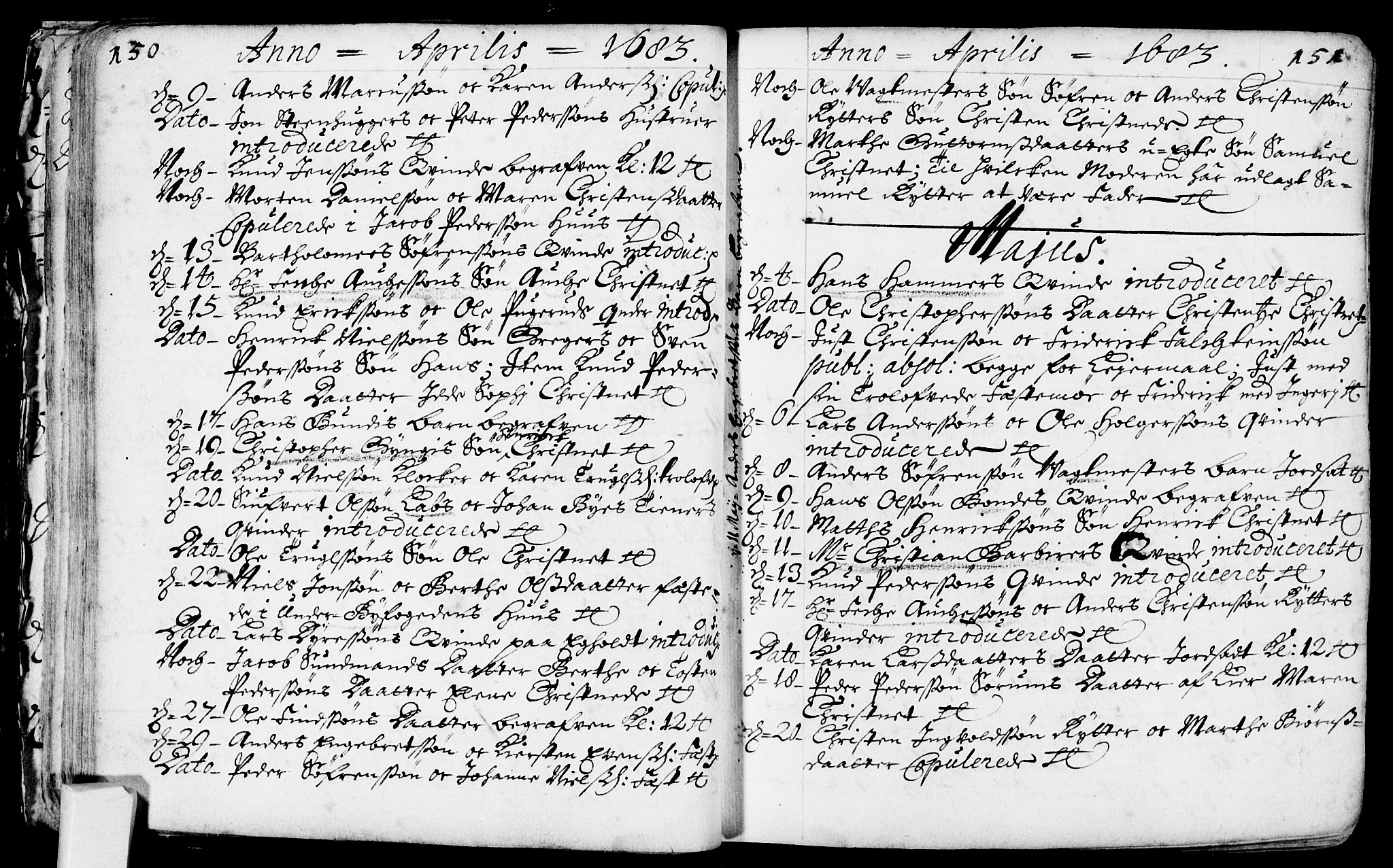 Bragernes kirkebøker, SAKO/A-6/F/Fa/L0002: Ministerialbok nr. I 2, 1680-1705, s. 150-151