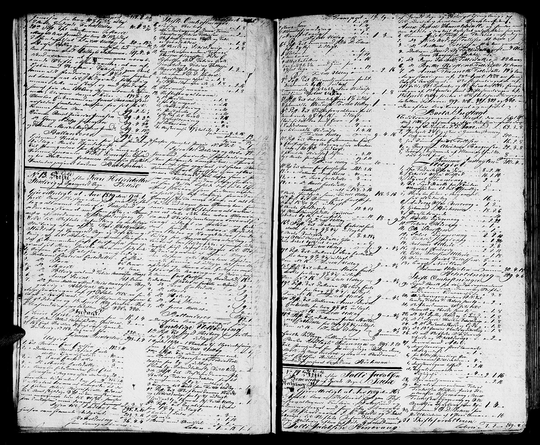 Lyngdal sorenskriveri, AV/SAK-1221-0004/H/Hc/L0891: Skifteutlodningsprotokoll med register nr. 3, 1829-1843, s. 6b-7a