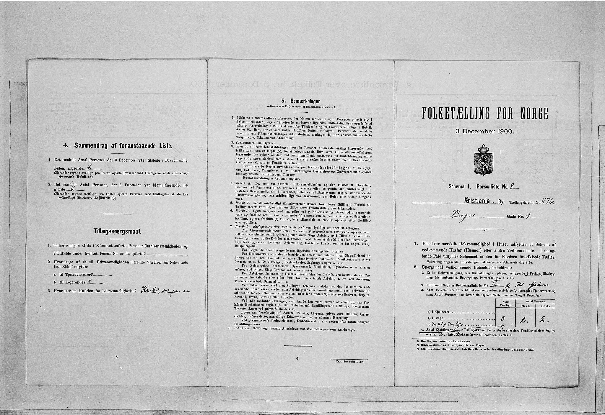 SAO, Folketelling 1900 for 0301 Kristiania kjøpstad, 1900, s. 45412