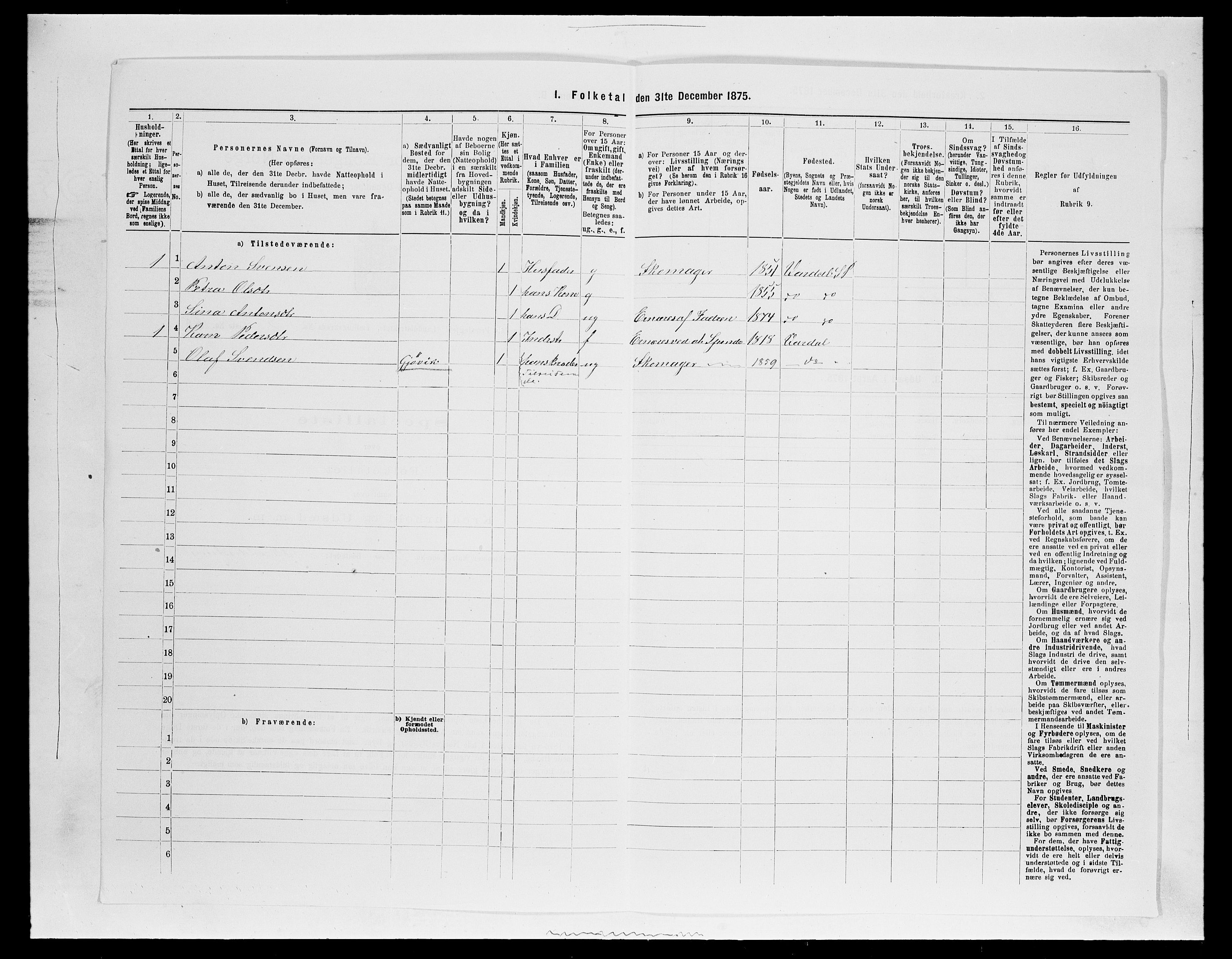 SAH, Folketelling 1875 for 0527L Vardal prestegjeld, Vardal sokn og Hunn sokn, 1875, s. 1259