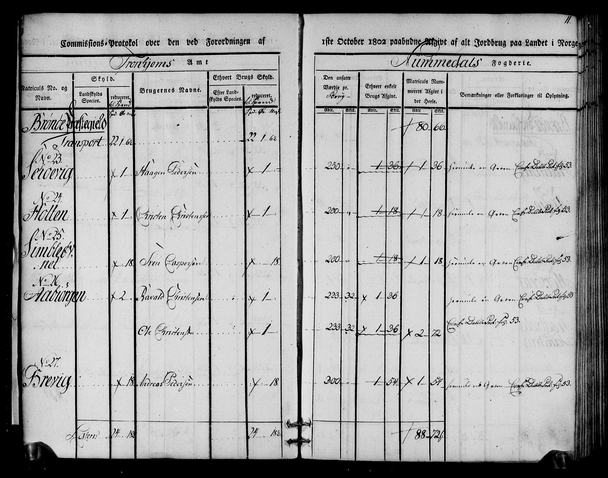 Rentekammeret inntil 1814, Realistisk ordnet avdeling, AV/RA-EA-4070/N/Ne/Nea/L0154: Namdalen fogderi. Kommisjonsprotokoll, 1803, s. 12