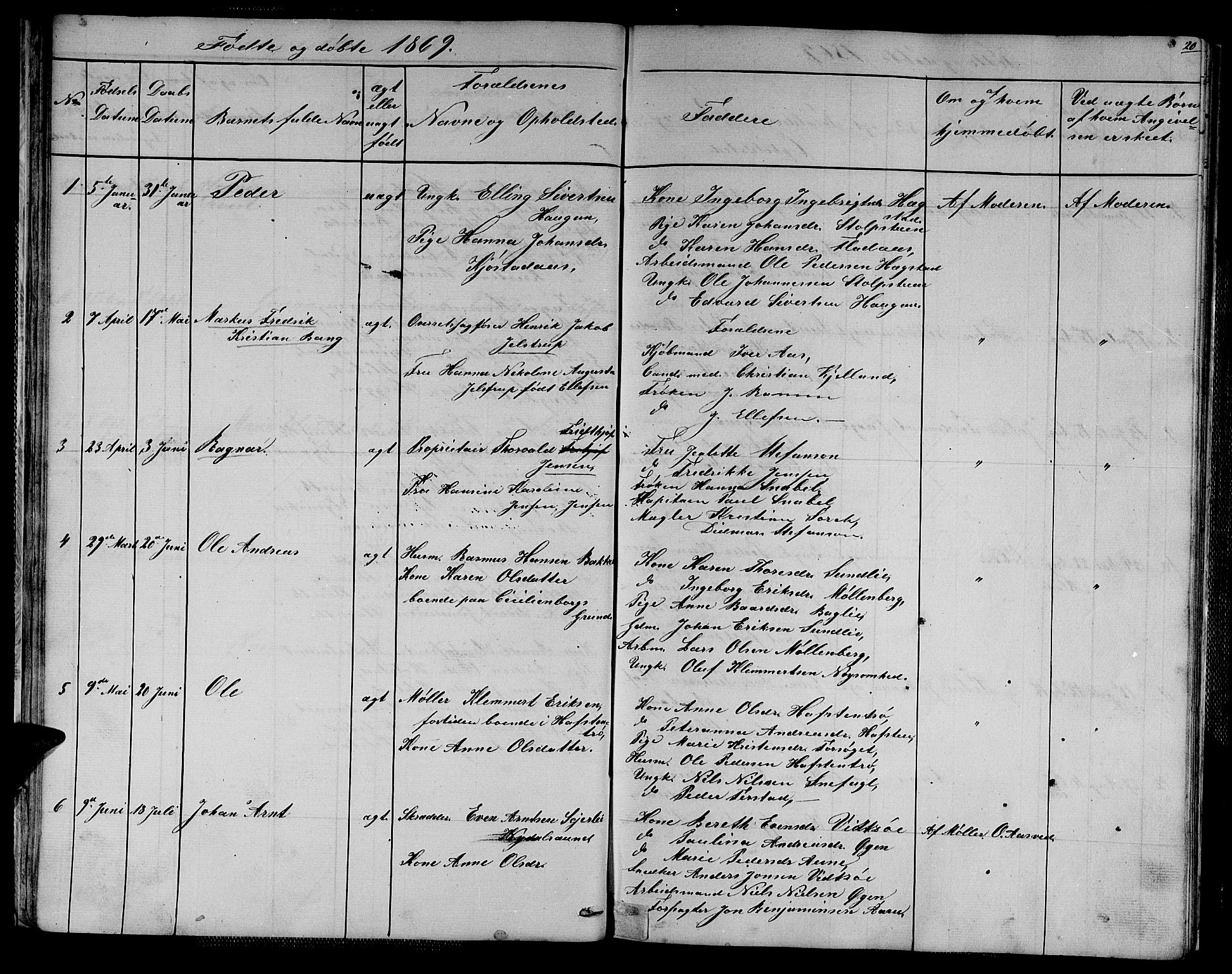 Ministerialprotokoller, klokkerbøker og fødselsregistre - Sør-Trøndelag, AV/SAT-A-1456/611/L0353: Klokkerbok nr. 611C01, 1854-1881, s. 20