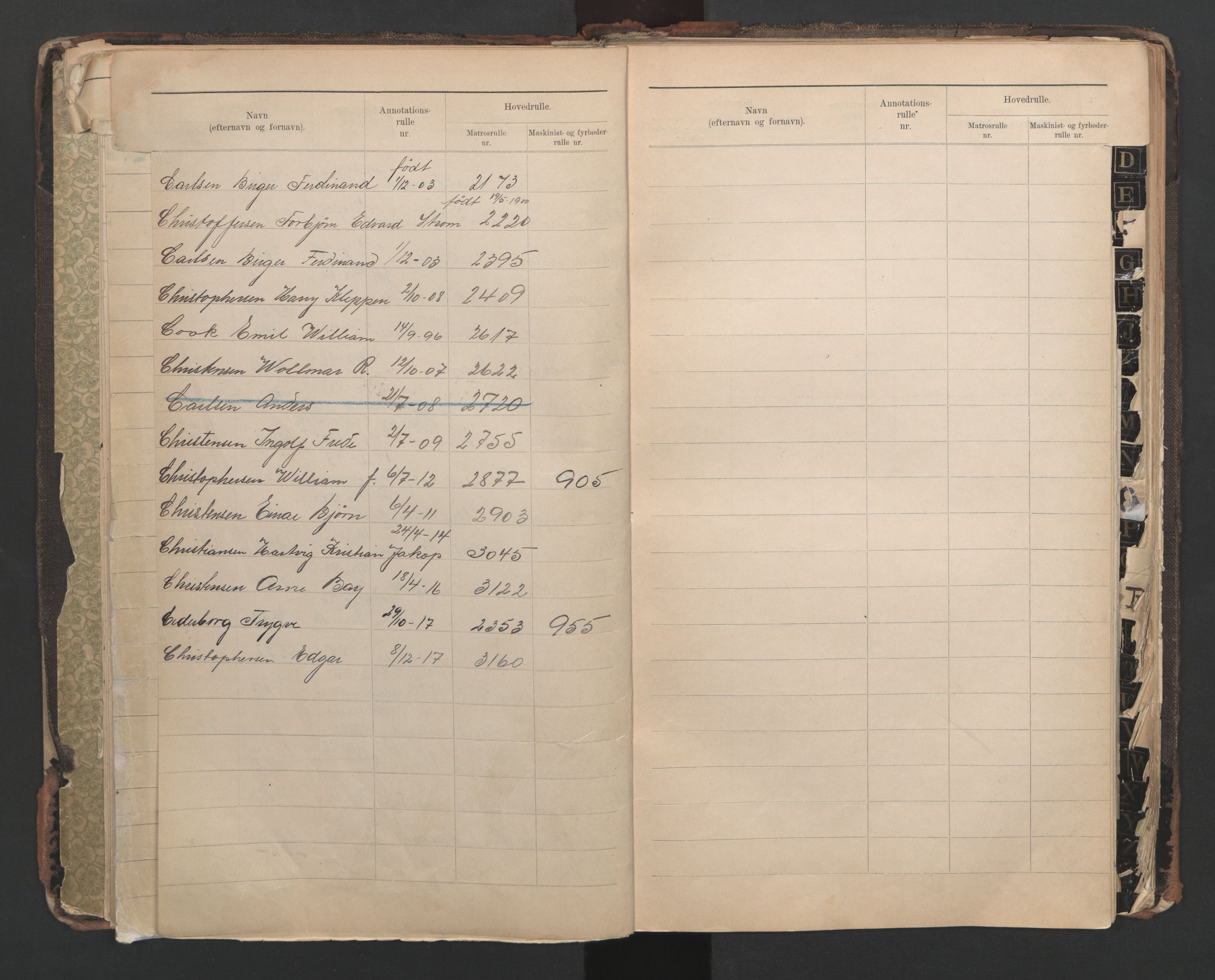 Horten innrulleringskontor, AV/SAKO-A-785/G/Ga/L0001: Register over sjøfarts-, annotasjonsrulle og sjøfartshovedrulle, 1860-1948, s. 18