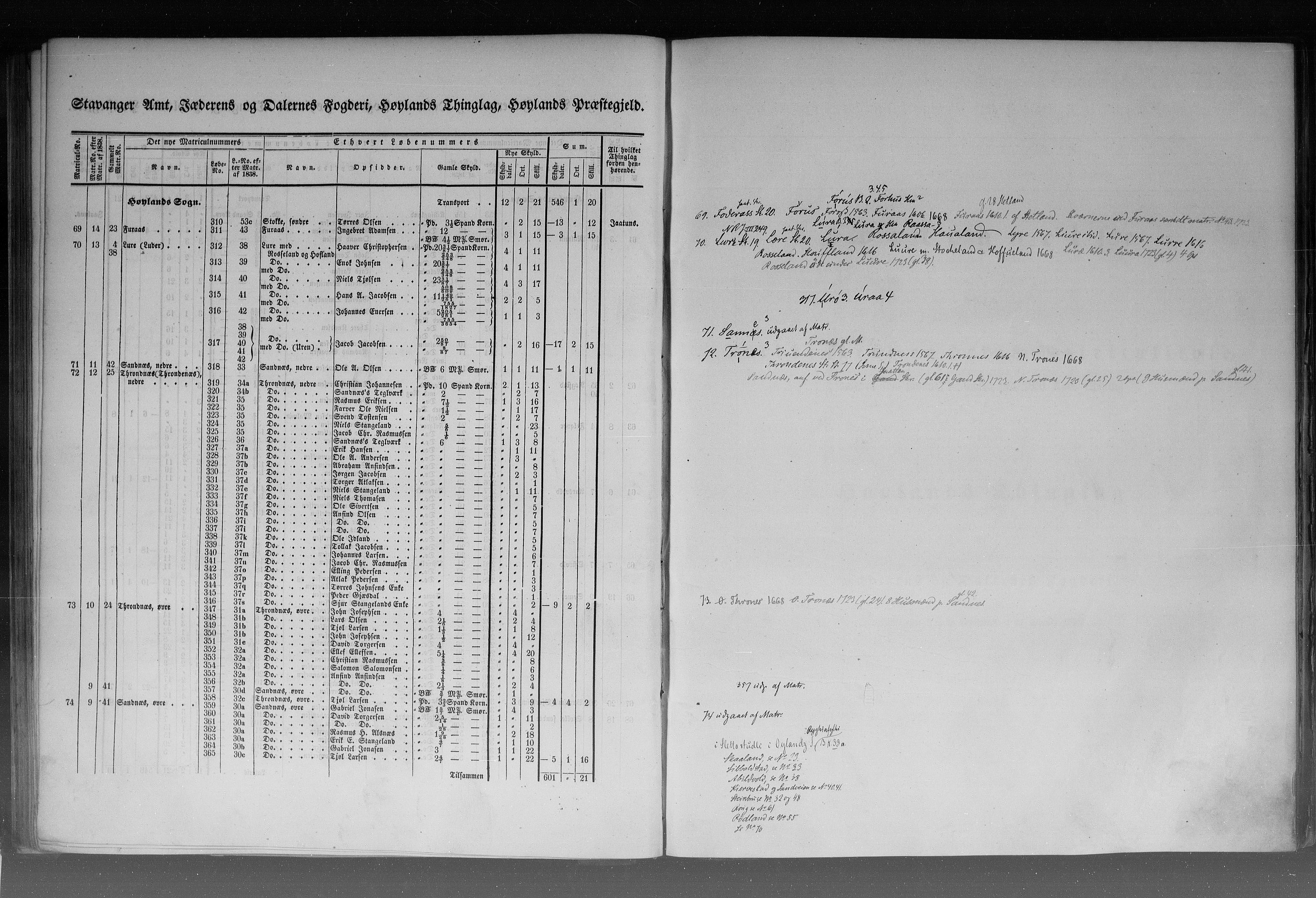 Rygh, RA/PA-0034/F/Fb/L0010: Matrikkelen for 1838 - Stavanger amt (Rogaland fylke), 1838