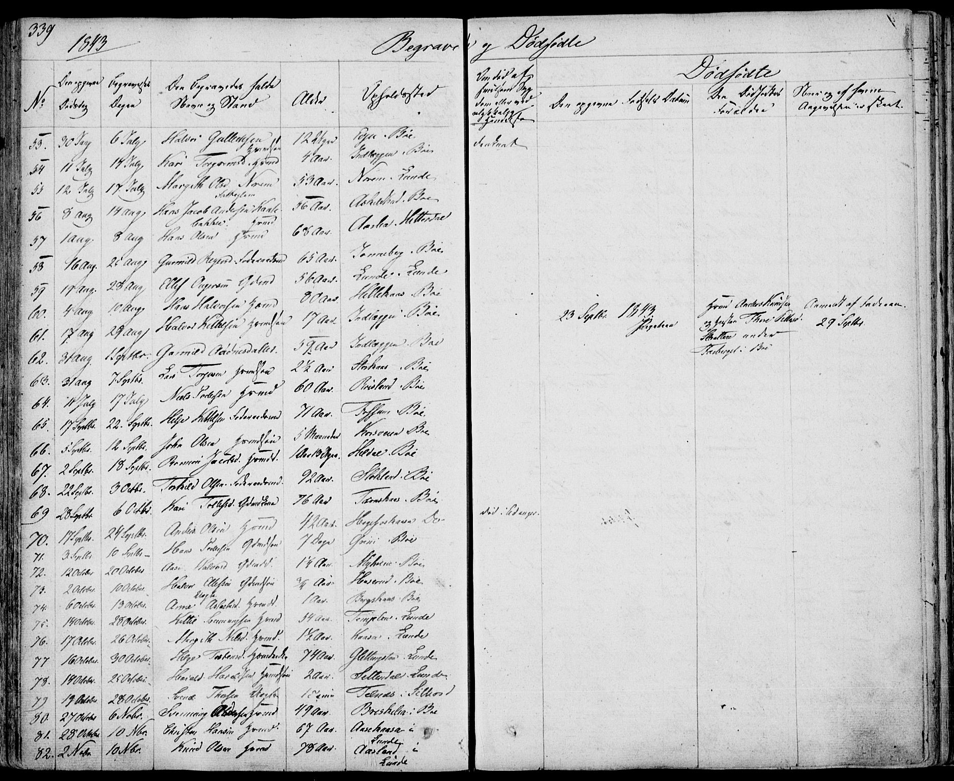 Bø kirkebøker, AV/SAKO-A-257/F/Fa/L0007: Ministerialbok nr. 7, 1831-1848, s. 339