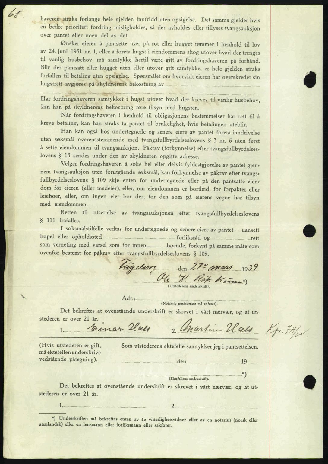 Nordmøre sorenskriveri, AV/SAT-A-4132/1/2/2Ca: Pantebok nr. B85, 1939-1939, Dagboknr: 857/1939