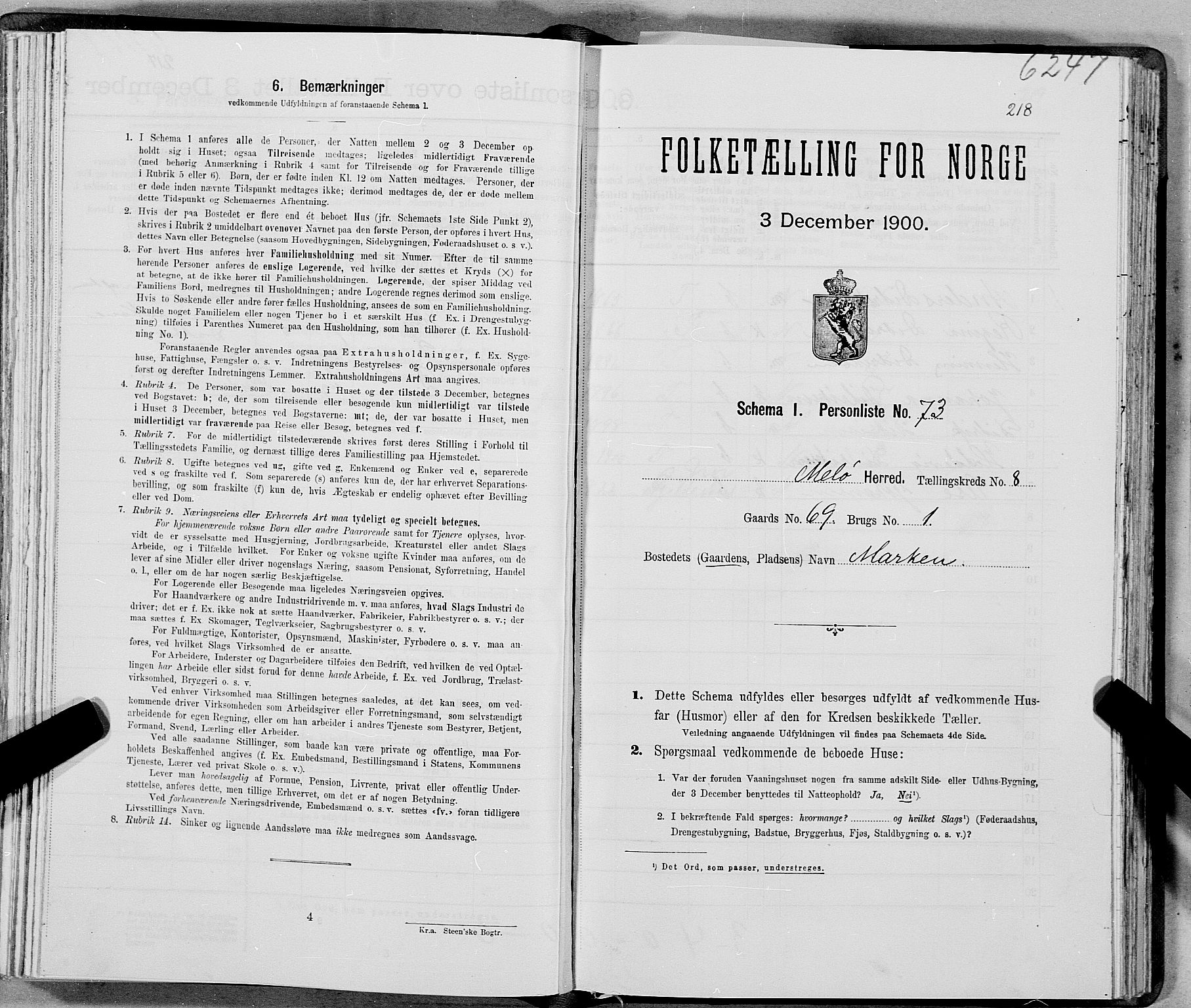 SAT, Folketelling 1900 for 1837 Meløy herred, 1900, s. 1303