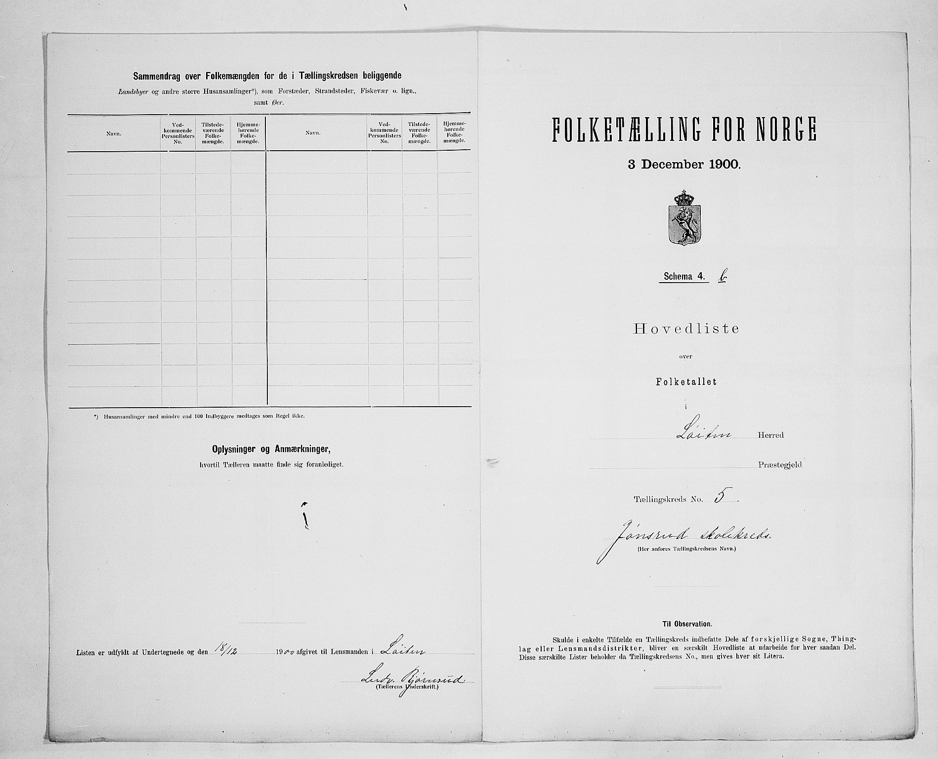 SAH, Folketelling 1900 for 0415 Løten herred, 1900, s. 33