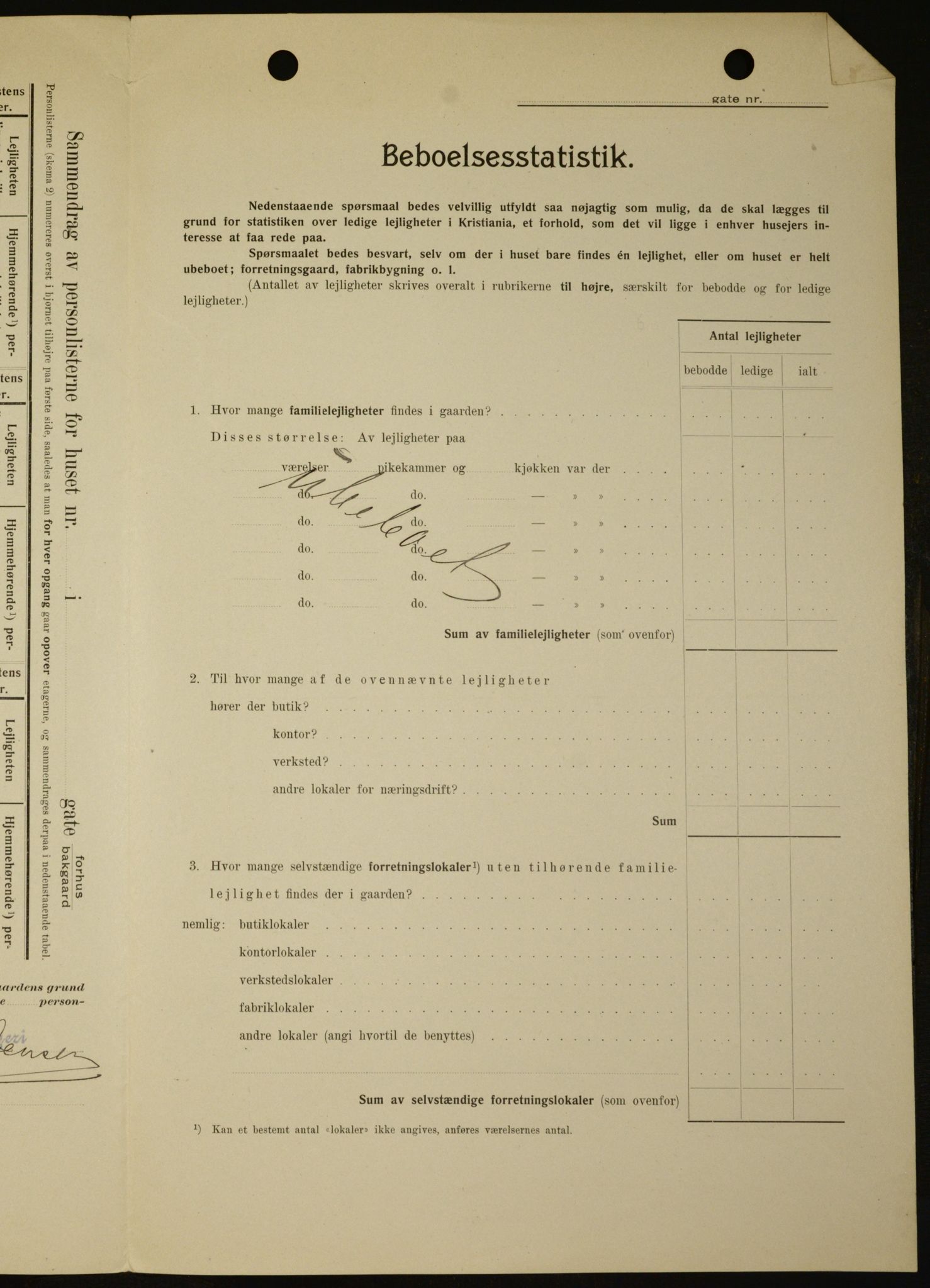 OBA, Kommunal folketelling 1.2.1909 for Kristiania kjøpstad, 1909, s. 105205