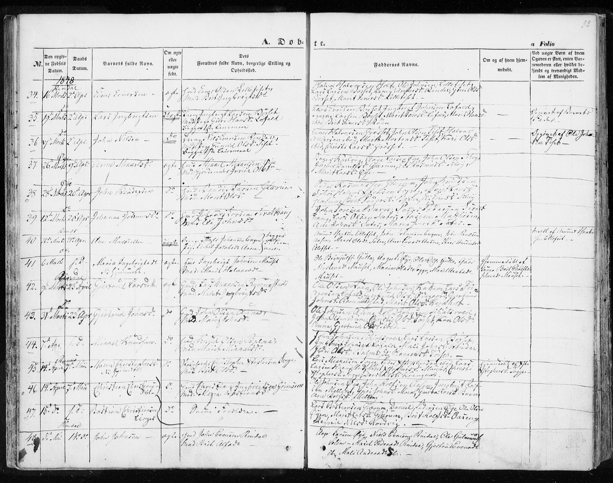 Ministerialprotokoller, klokkerbøker og fødselsregistre - Møre og Romsdal, AV/SAT-A-1454/595/L1043: Ministerialbok nr. 595A05, 1843-1851, s. 52