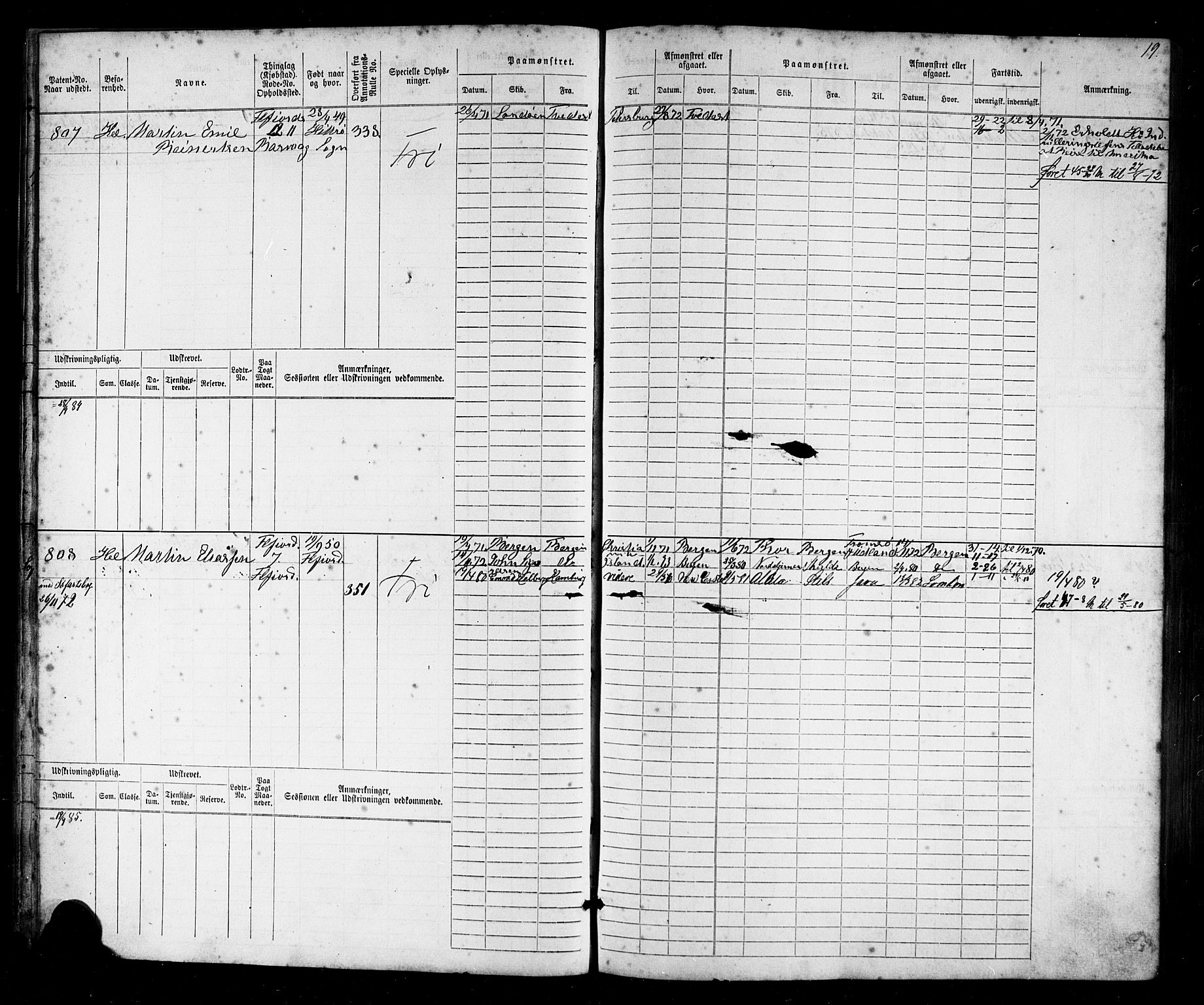 Flekkefjord mønstringskrets, AV/SAK-2031-0018/F/Fb/L0009: Hovedrulle nr 771-1533, Æ-6, 1868-1900, s. 20