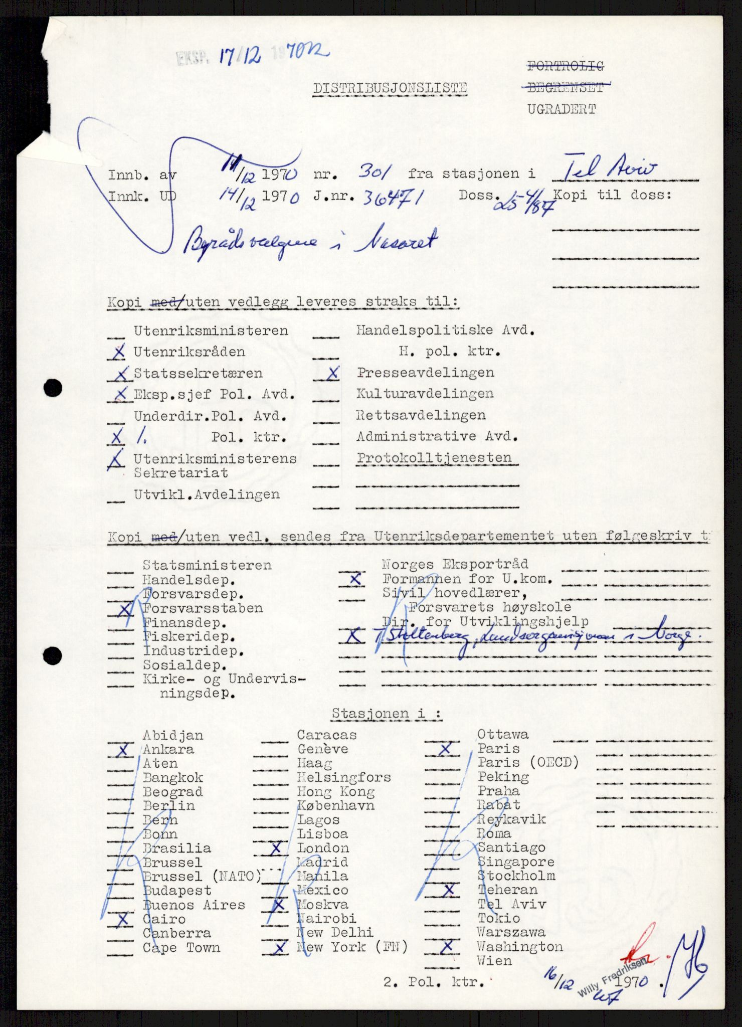 Utenriksdepartementet, hovedarkiv, AV/RA-S-6794/D/Db/Dba/L0776/0003: Verdenspolitikk. Fremmede staters politikk (G.L.) / Israel: Politikk (2 mapper), 1970-1972, s. 316