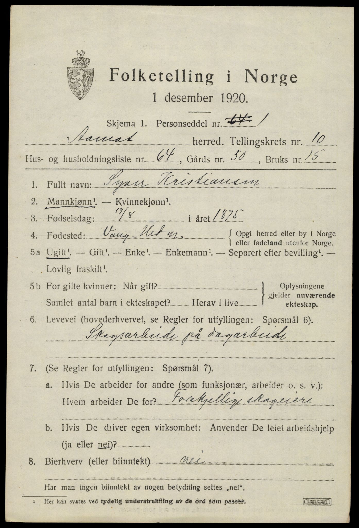SAH, Folketelling 1920 for 0429 Åmot herred, 1920, s. 9409