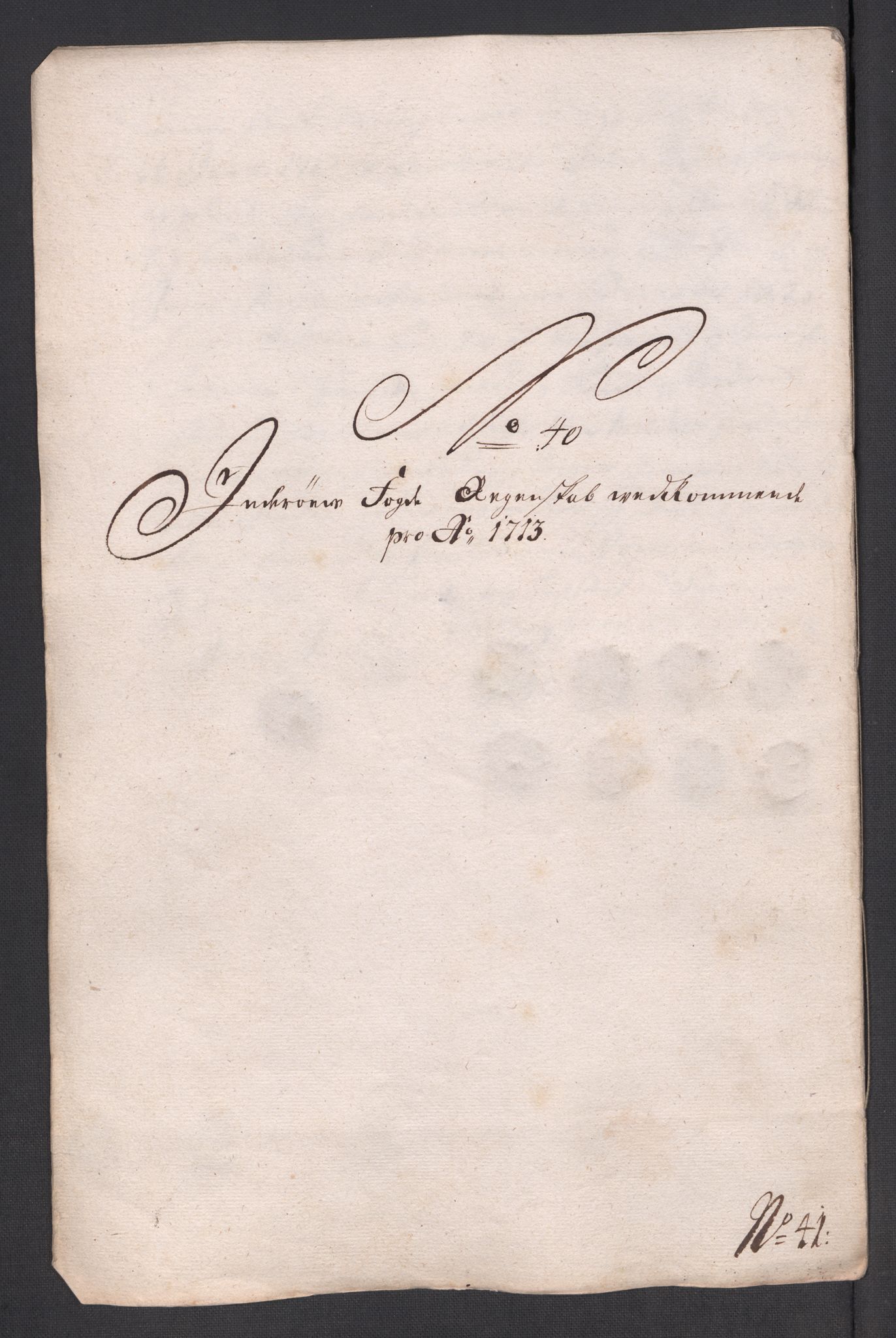 Rentekammeret inntil 1814, Reviderte regnskaper, Fogderegnskap, AV/RA-EA-4092/R63/L4321: Fogderegnskap Inderøy, 1713, s. 354