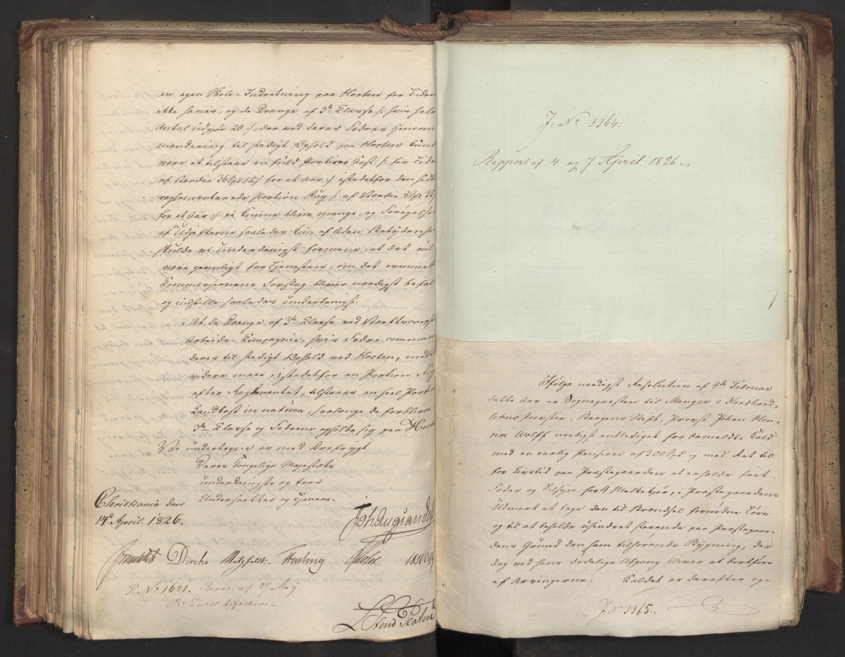 Statsrådsavdelingen i Stockholm, AV/RA-S-1003/D/Da/L0046: Regjeringsinnstillinger nr. 3308-3500, 1826, s. 152