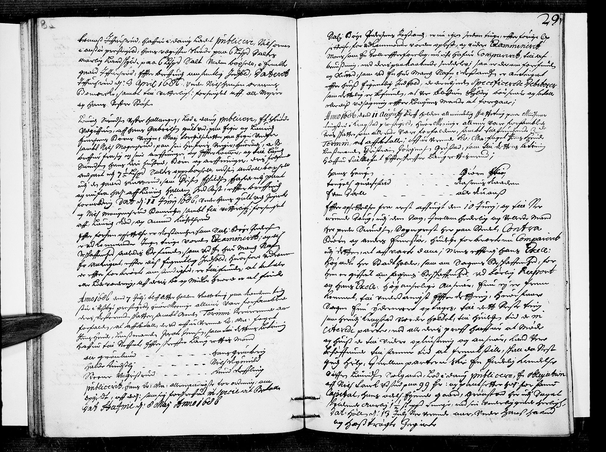 Follo sorenskriveri, AV/SAO-A-10274/F/Fb/Fba/L0021: Tingbok, 1686-1687, s. 28b-29a