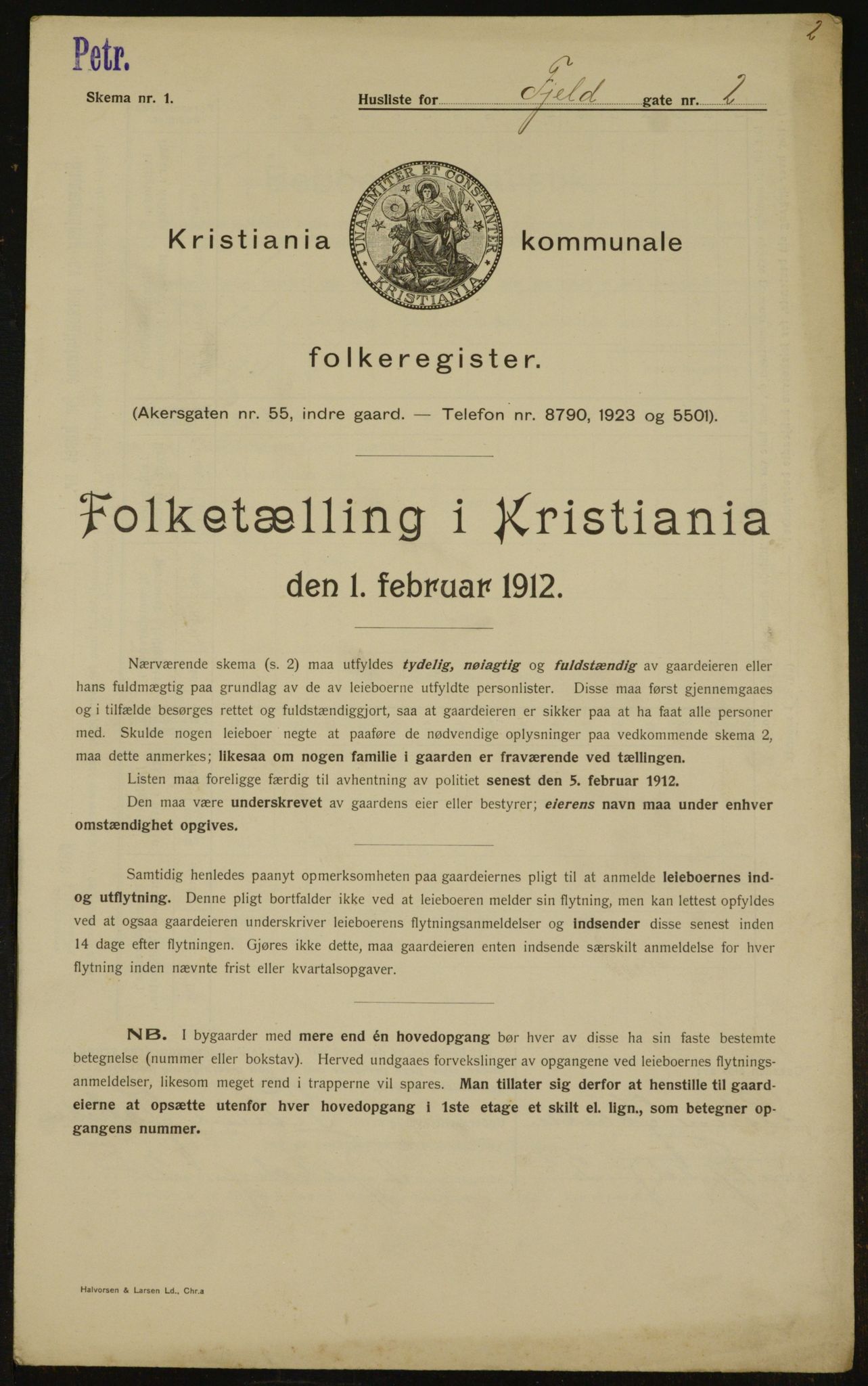 OBA, Kommunal folketelling 1.2.1912 for Kristiania, 1912, s. 24261