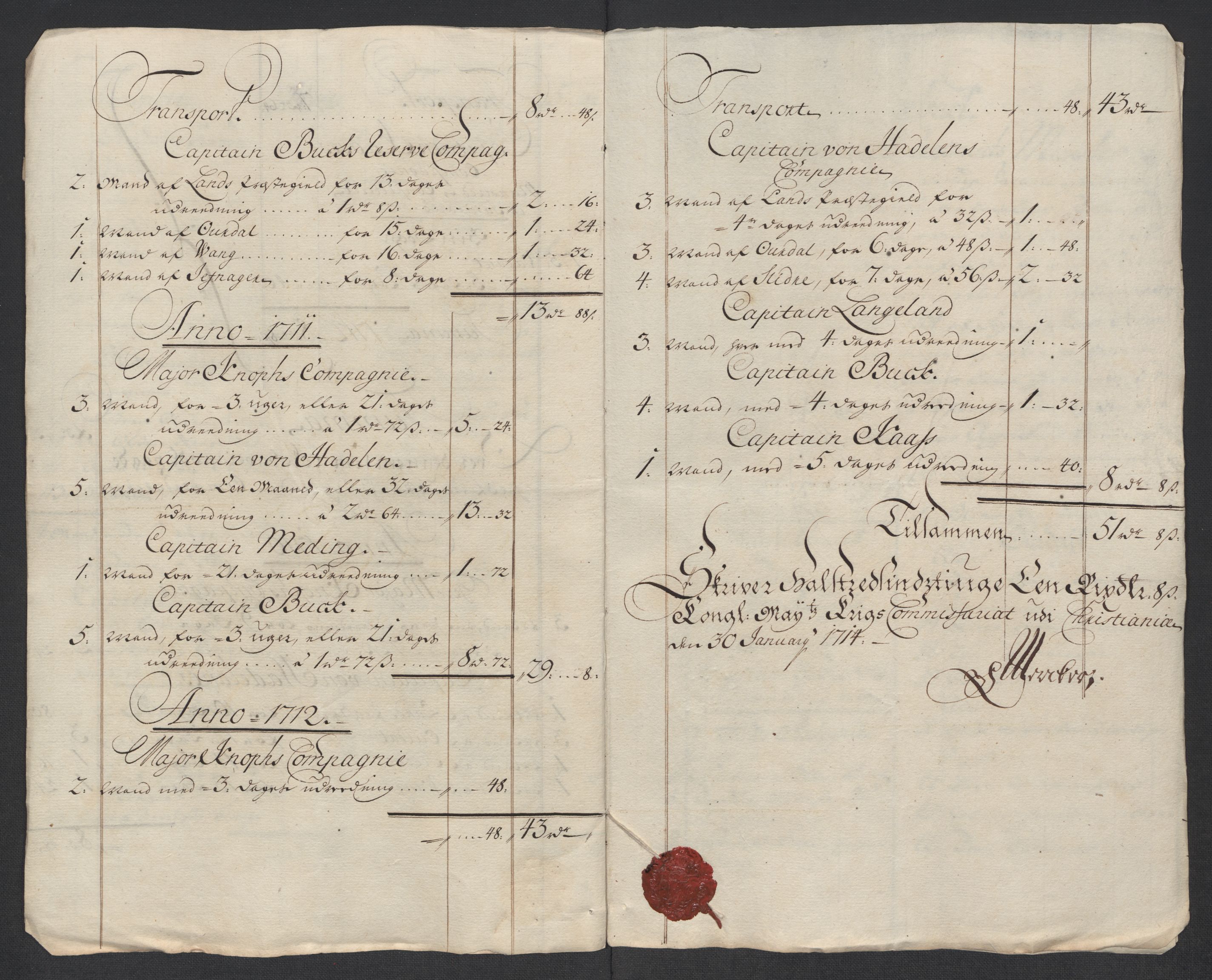 Rentekammeret inntil 1814, Reviderte regnskaper, Fogderegnskap, RA/EA-4092/R18/L1313: Fogderegnskap Hadeland, Toten og Valdres, 1714, s. 23