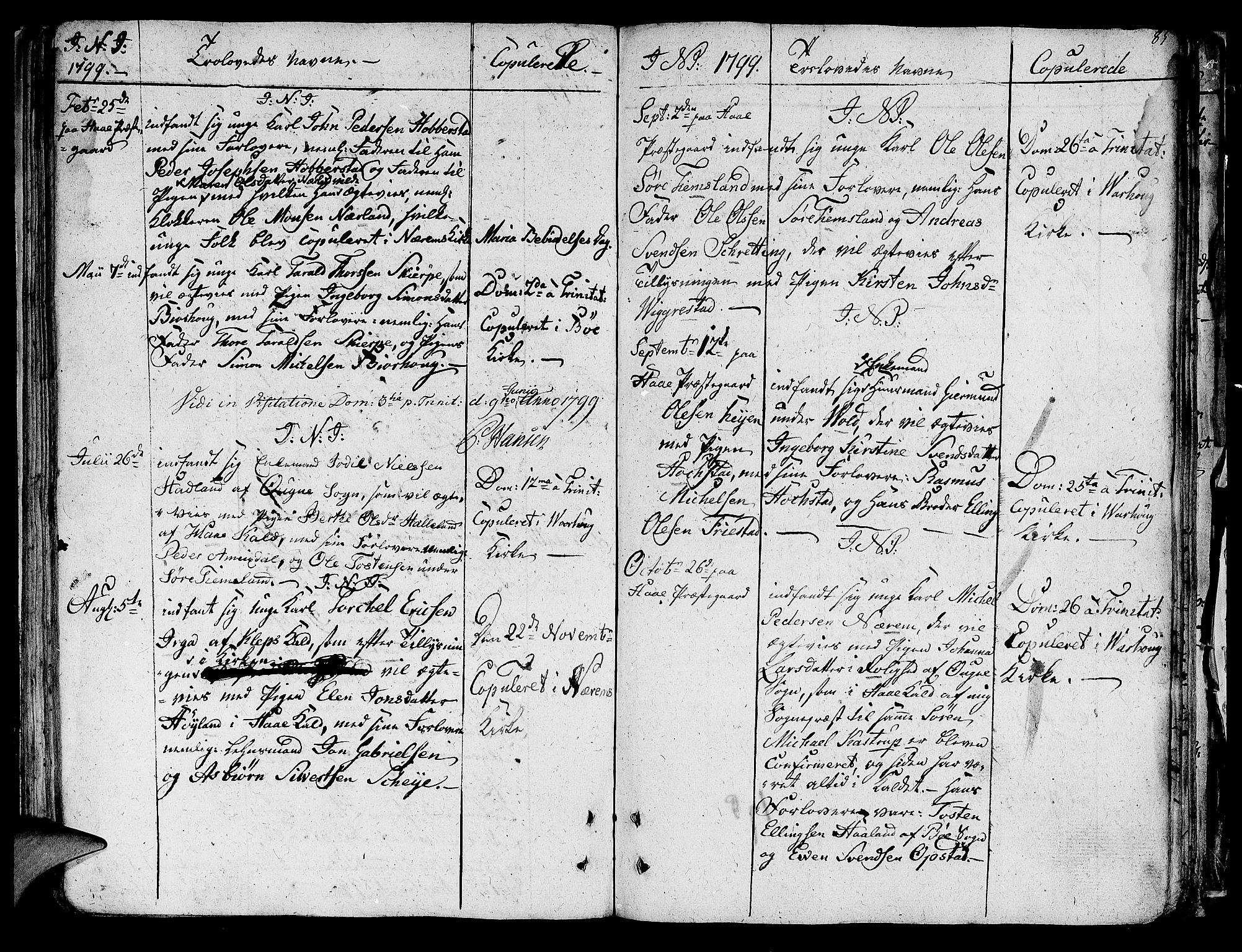 Hå sokneprestkontor, AV/SAST-A-101801/001/30BA/L0001: Ministerialbok nr. A 1, 1787-1812, s. 85