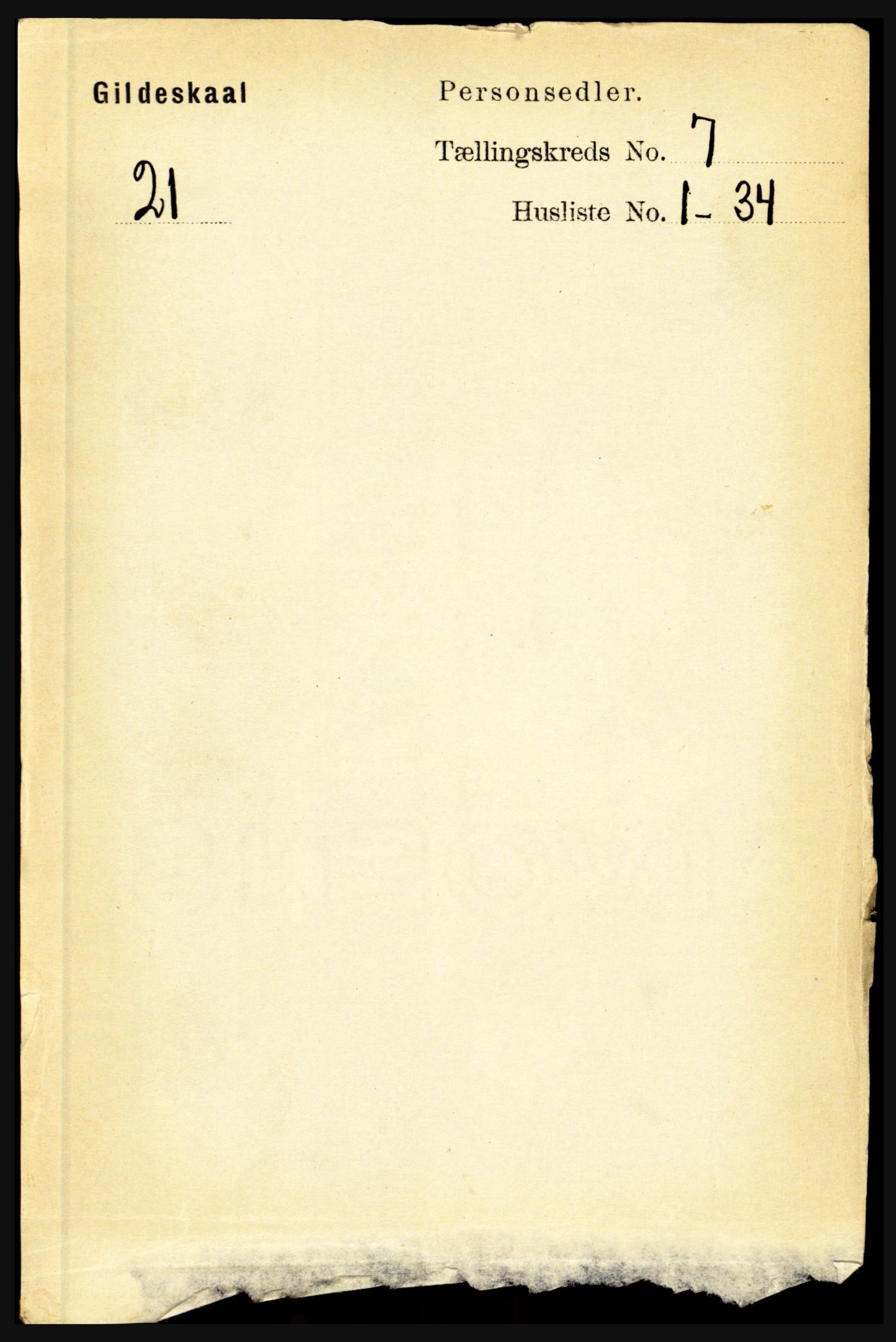 RA, Folketelling 1891 for 1838 Gildeskål herred, 1891, s. 2238