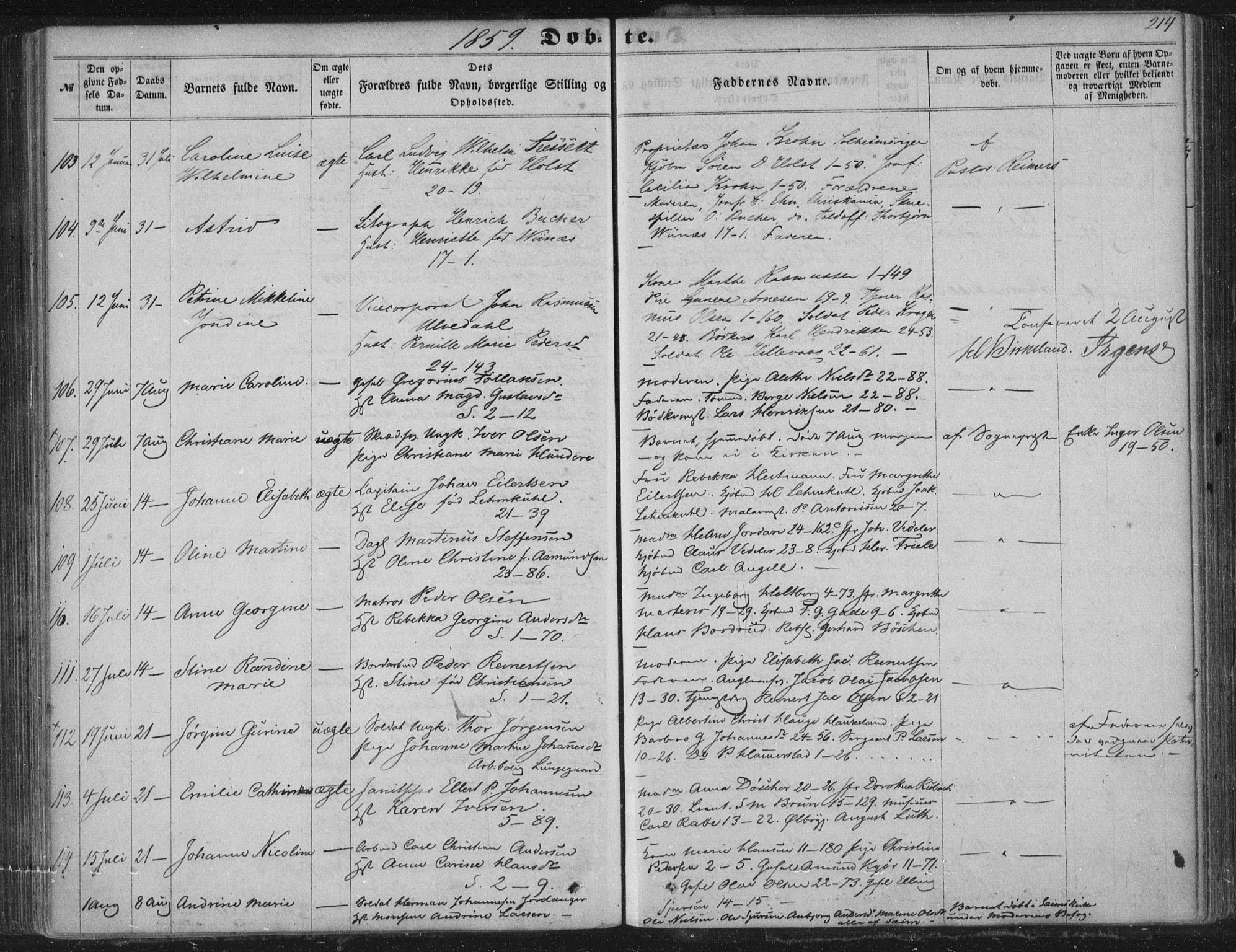 Korskirken sokneprestembete, AV/SAB-A-76101/H/Haa/L0018: Ministerialbok nr. B 4, 1857-1866, s. 214