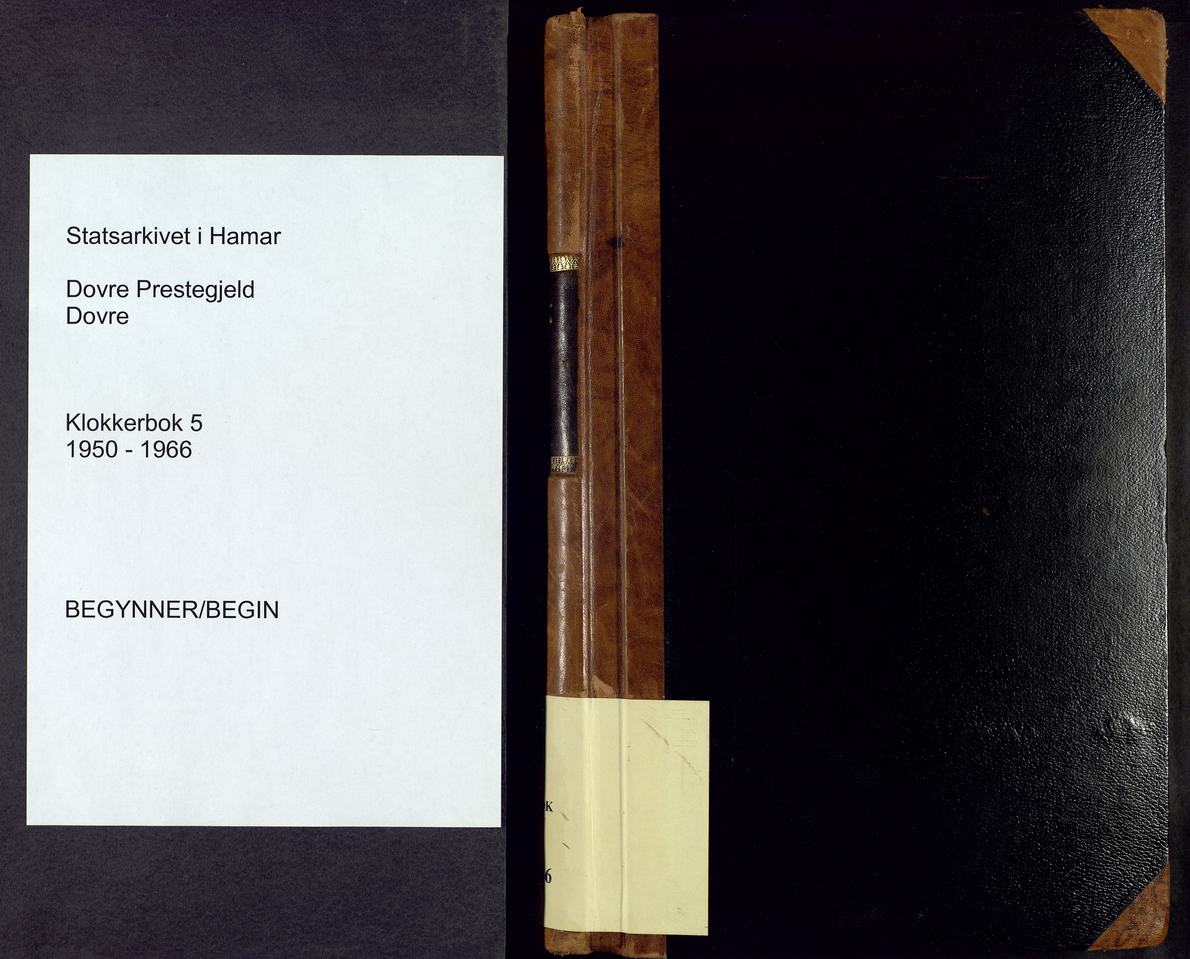 Dovre prestekontor, SAH/PREST-066/H/Ha/Hab/L0005: Klokkerbok nr. 5, 1950-1966