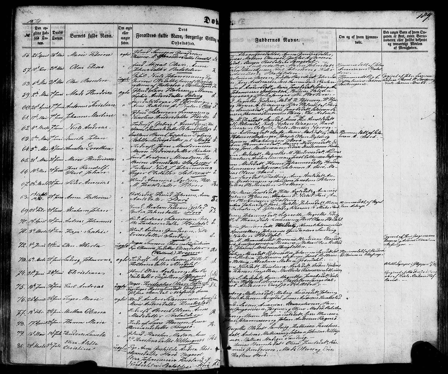 Kinn sokneprestembete, AV/SAB-A-80801/H/Haa/Haaa/L0006: Ministerialbok nr. A 6, 1857-1885, s. 189