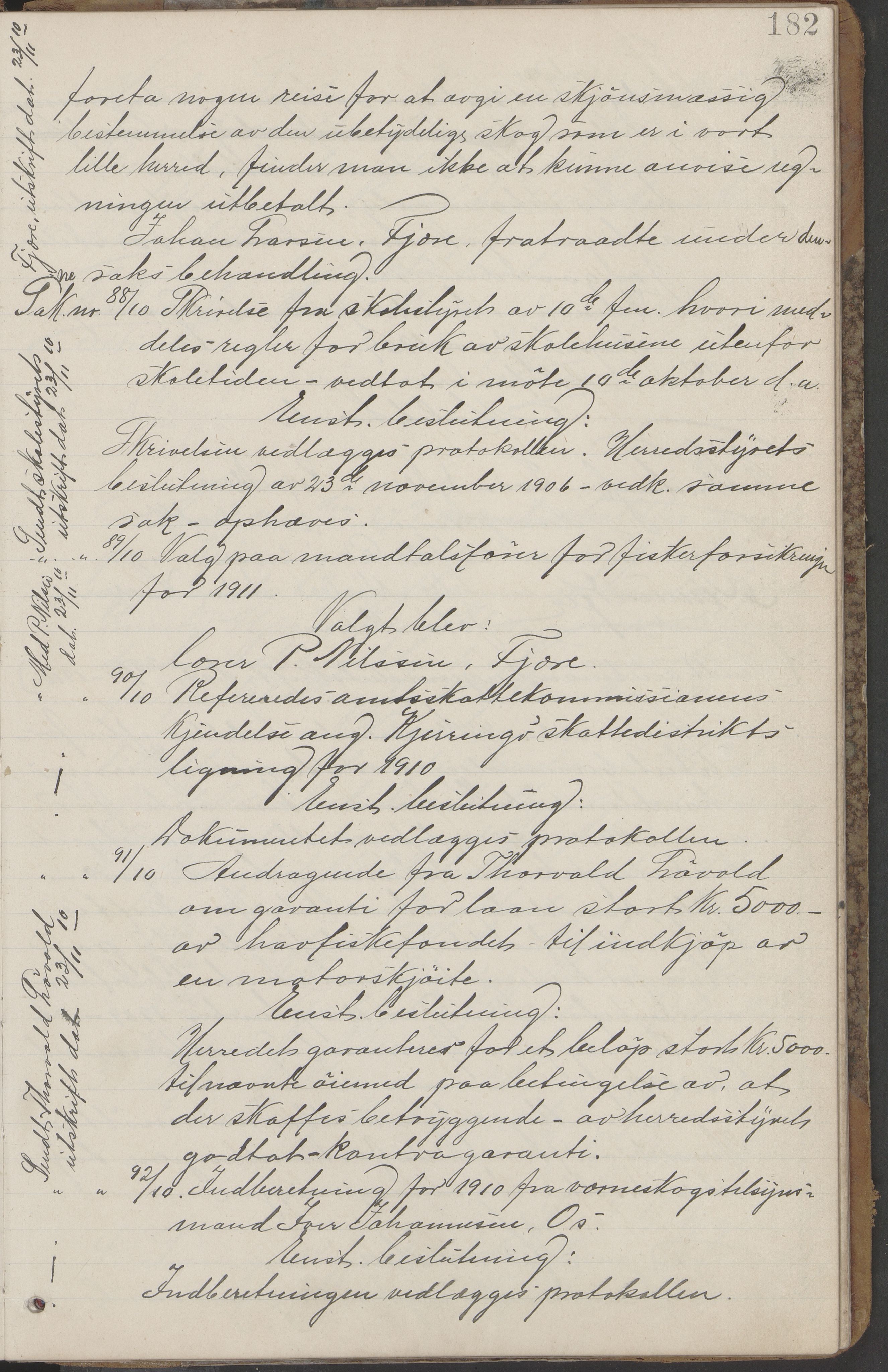 Kjerringøy kommune. Formannskapet, AIN/K-18441.150/A/Aa/L0002: Forhandlingsprotokoll Norfolden- Kjerringø formanskap, 1900-1911