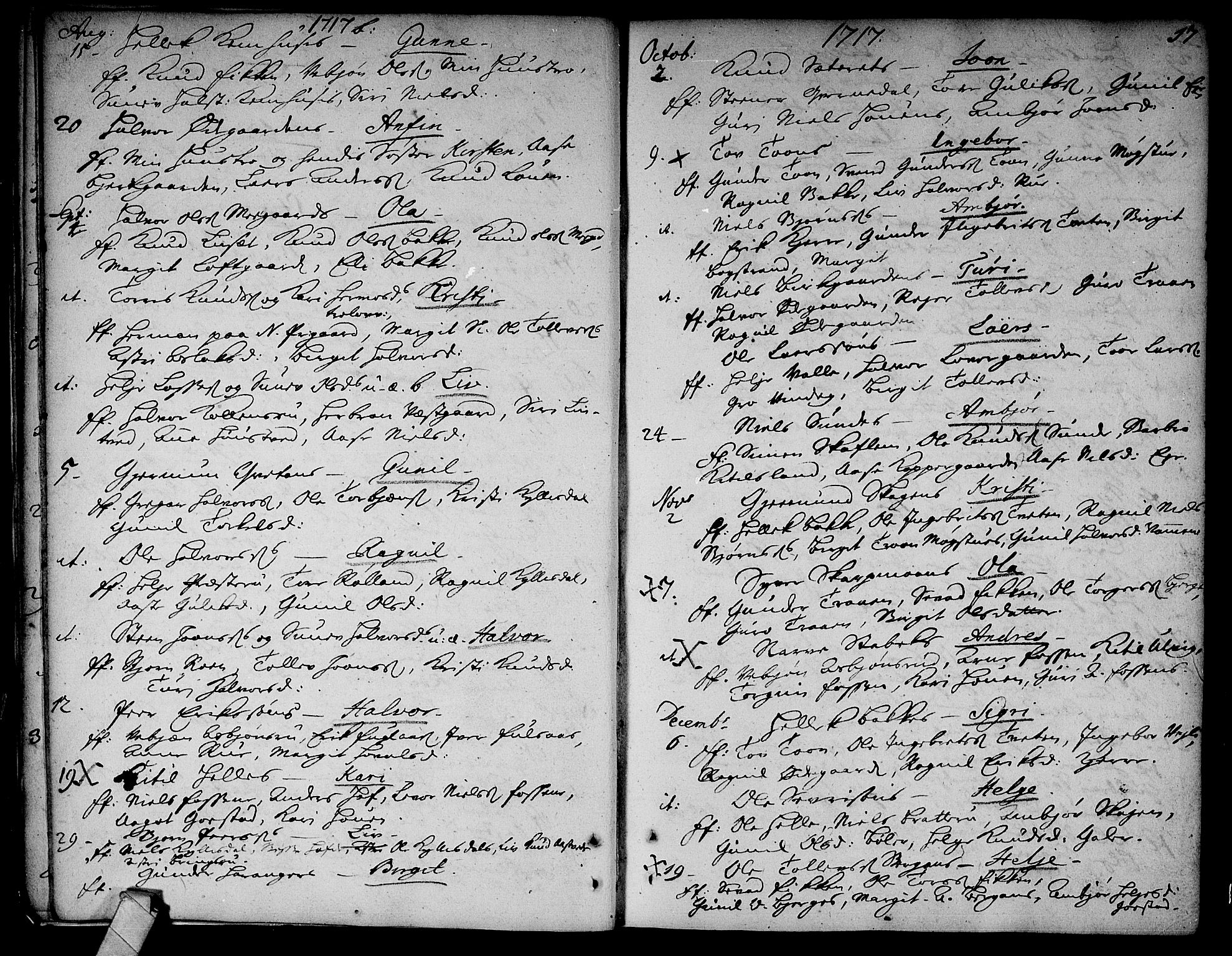 Rollag kirkebøker, AV/SAKO-A-240/F/Fa/L0002: Ministerialbok nr. I 2, 1714-1742, s. 17