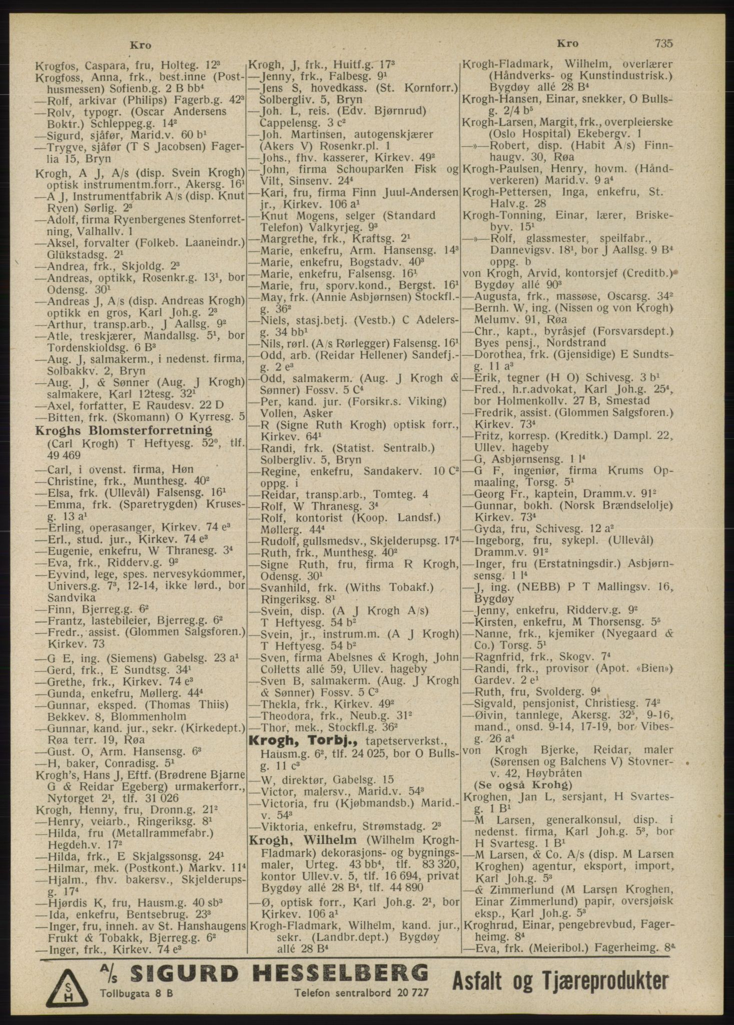 Kristiania/Oslo adressebok, PUBL/-, 1946, s. 735