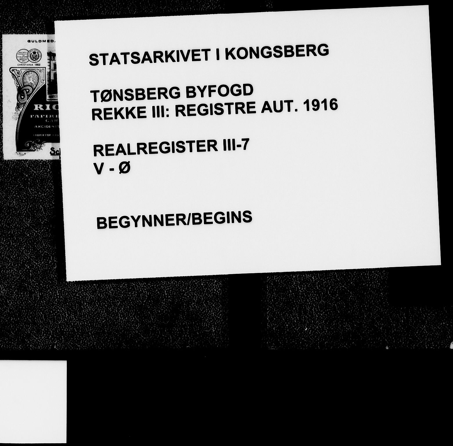 Tønsberg byfogd, SAKO/A-224/G/Gb/Gba/Gbac/L0007: Panteregister nr. III 7