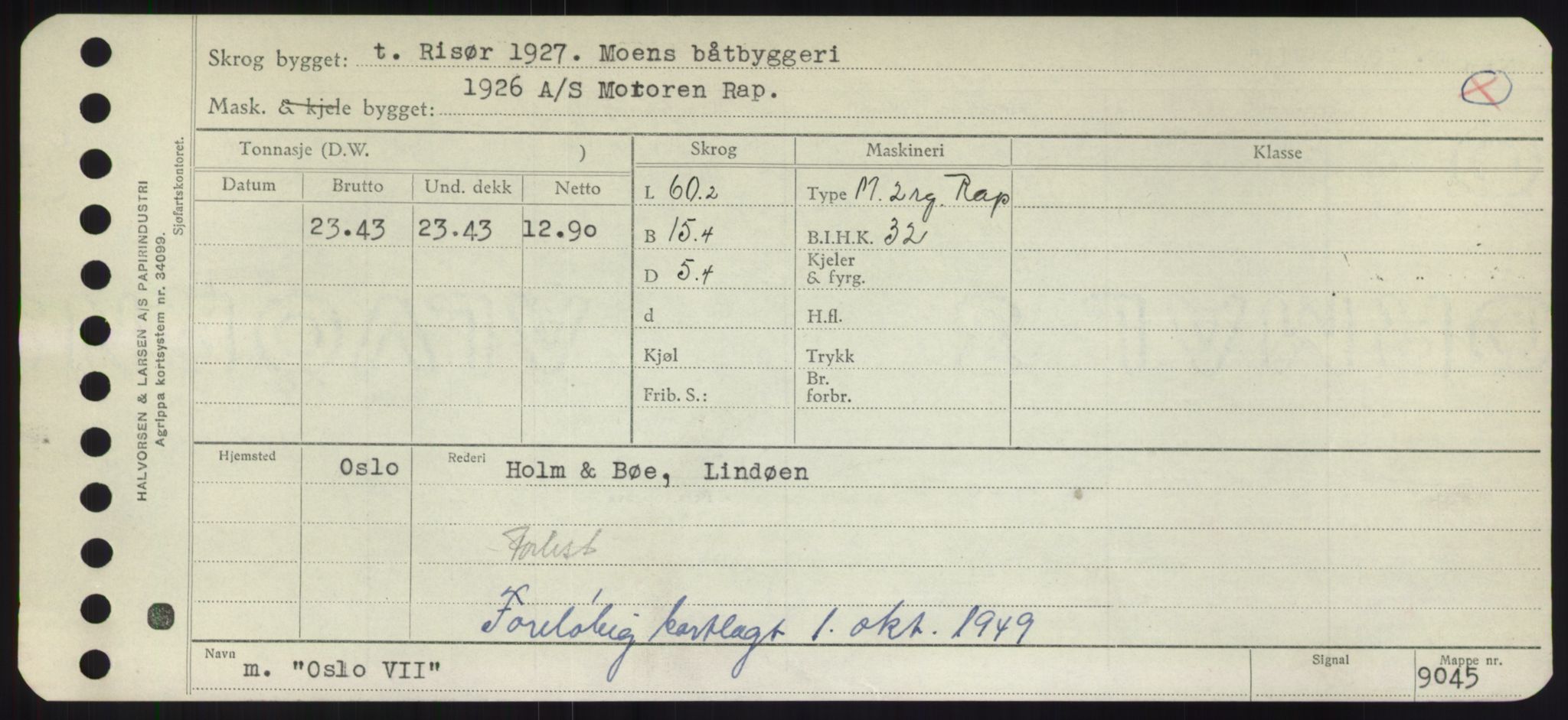 Sjøfartsdirektoratet med forløpere, Skipsmålingen, RA/S-1627/H/Hd/L0028: Fartøy, O, s. 463