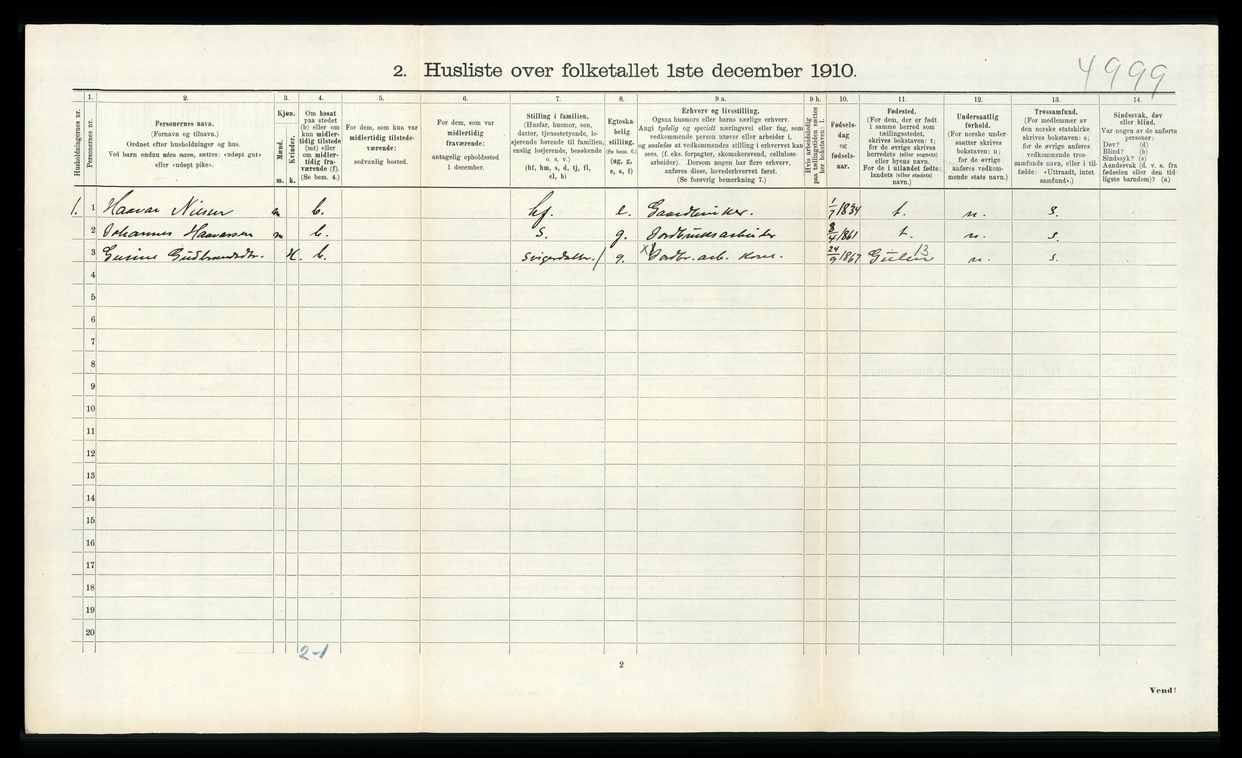 RA, Folketelling 1910 for 1257 Alversund herred, 1910, s. 611