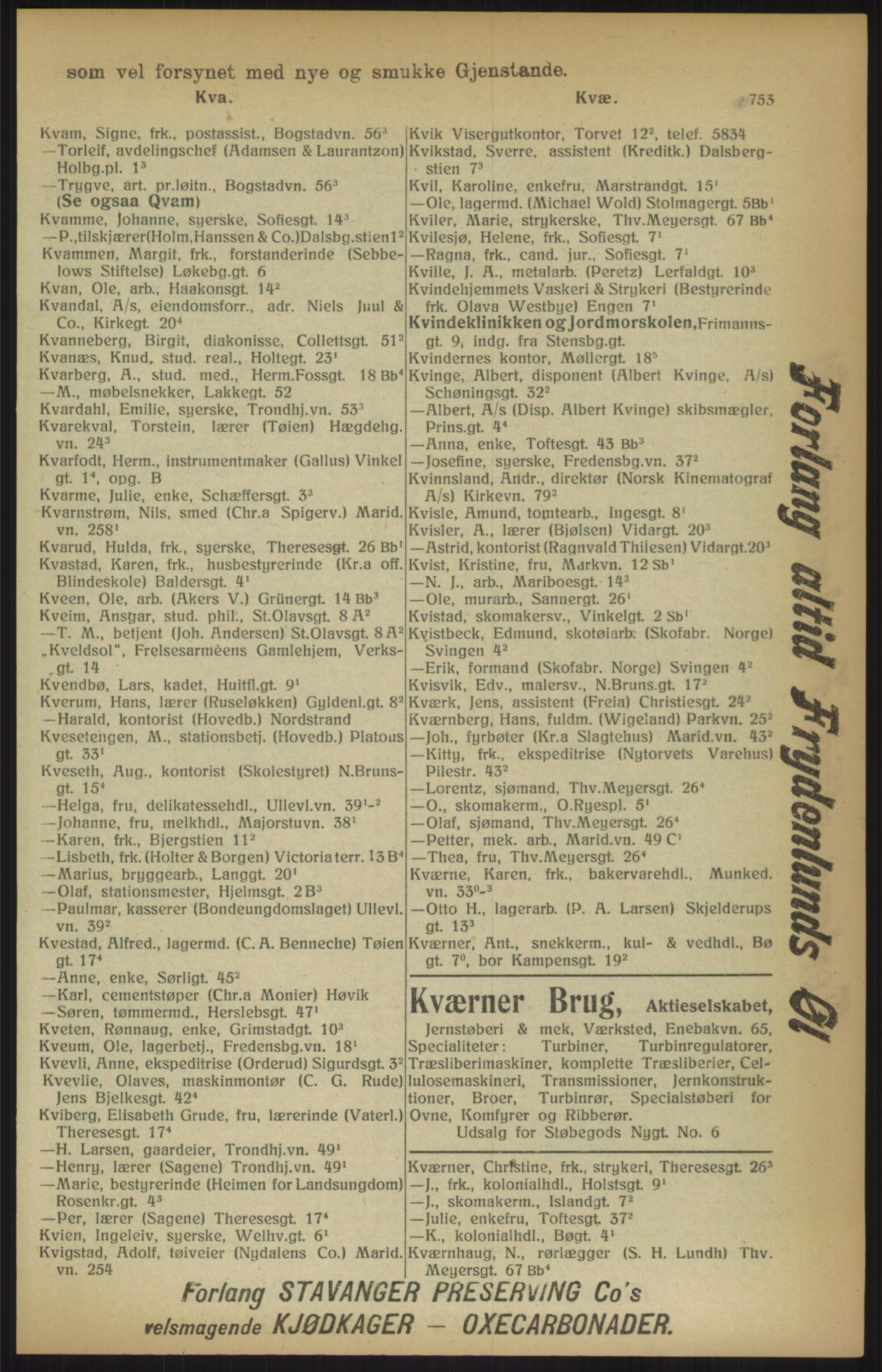 Kristiania/Oslo adressebok, PUBL/-, 1915, s. 753