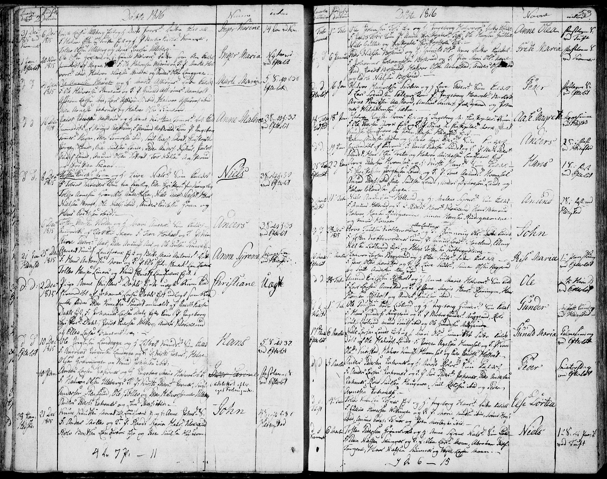 Sandsvær kirkebøker, SAKO/A-244/F/Fa/L0003: Ministerialbok nr. I 3, 1809-1817, s. 52-53