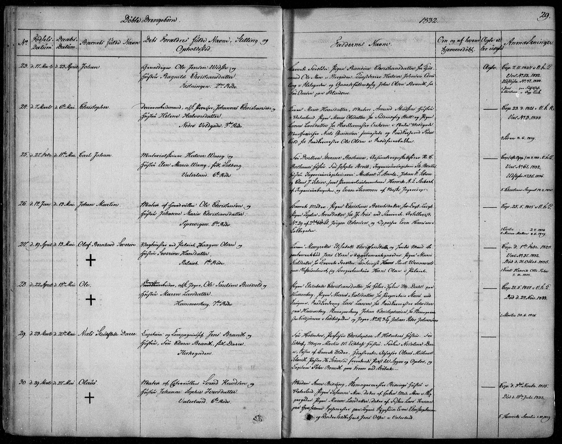 Garnisonsmenigheten Kirkebøker, SAO/A-10846/F/Fa/L0006: Ministerialbok nr. 6, 1828-1841, s. 29
