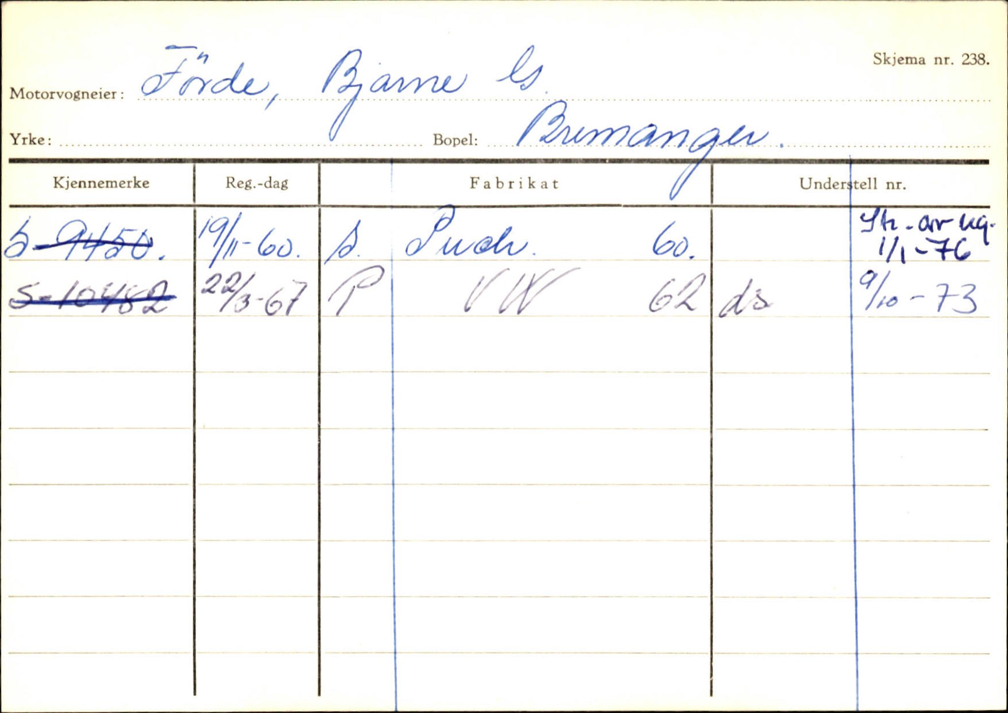 Statens vegvesen, Sogn og Fjordane vegkontor, AV/SAB-A-5301/4/F/L0133: Eigarregister Bremanger A-Å. Gaular A-H, 1945-1975, s. 443