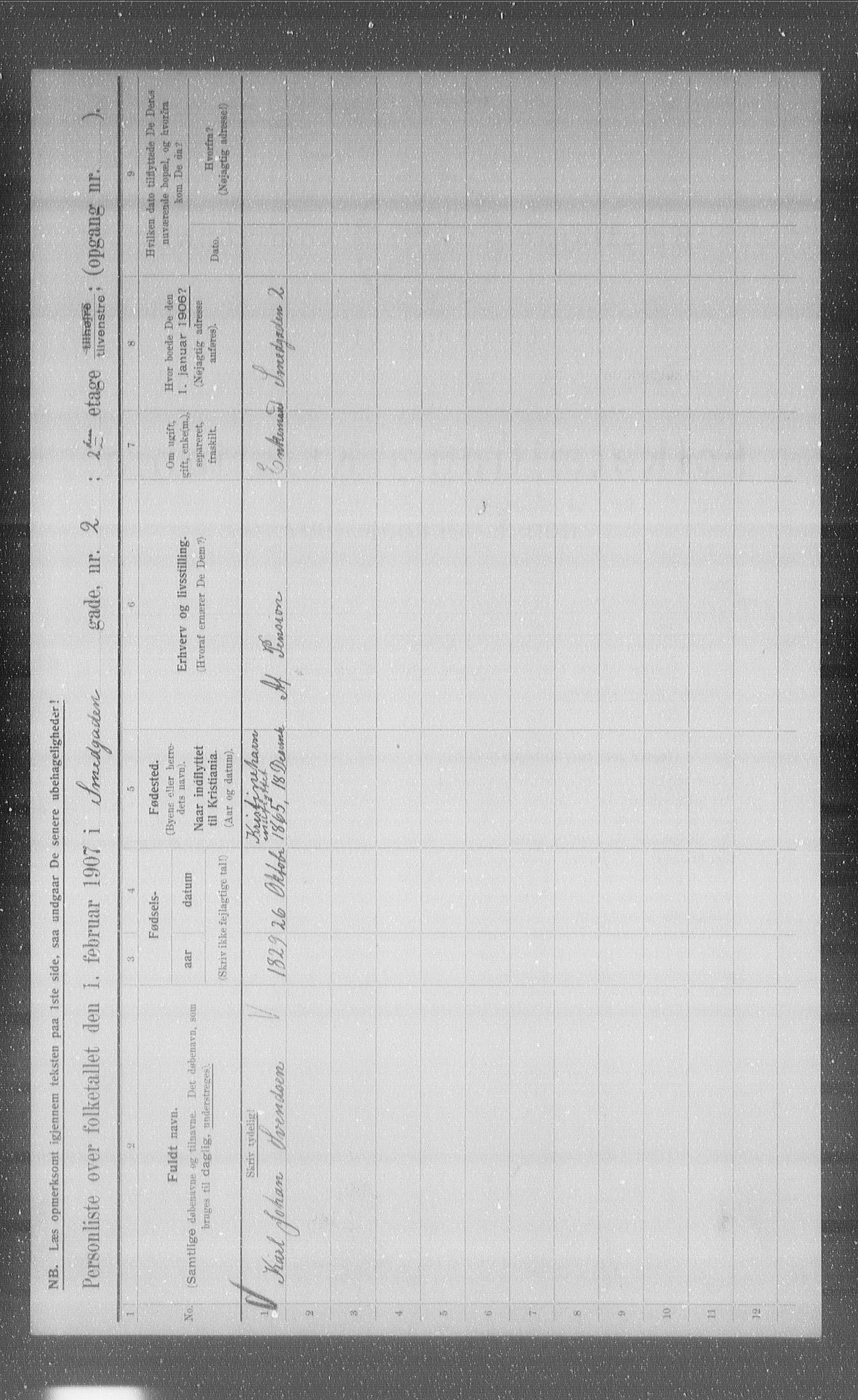 OBA, Kommunal folketelling 1.2.1907 for Kristiania kjøpstad, 1907, s. 49588