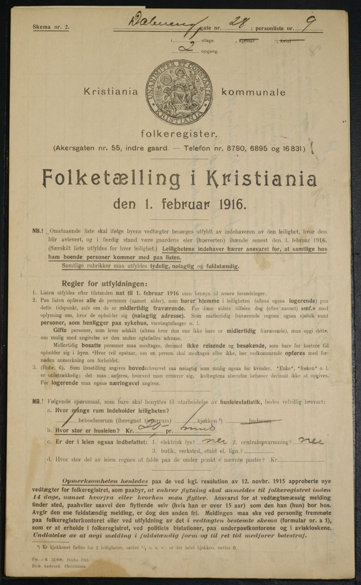 OBA, Kommunal folketelling 1.2.1916 for Kristiania, 1916, s. 17718