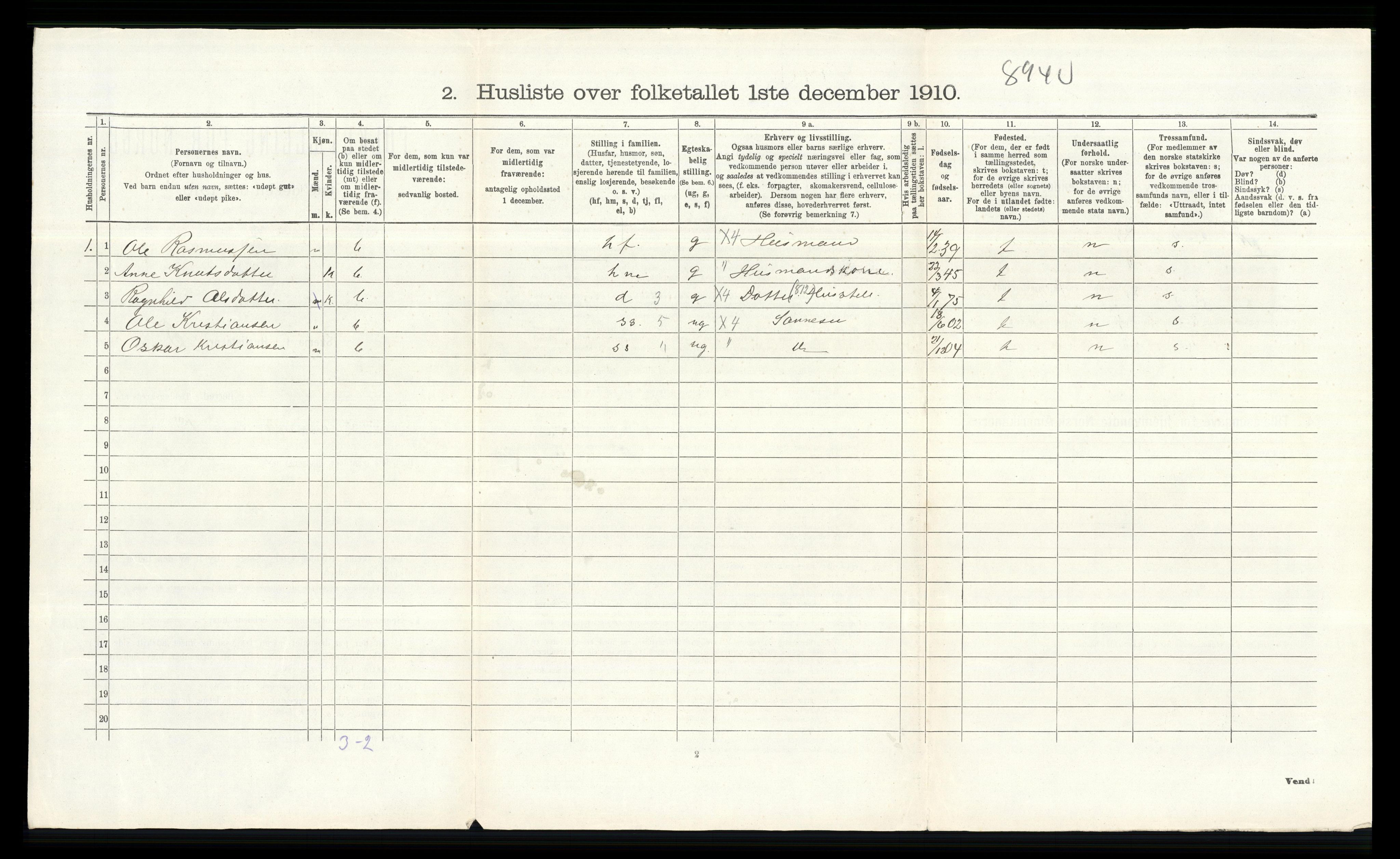 RA, Folketelling 1910 for 0517 Sel herred, 1910, s. 665