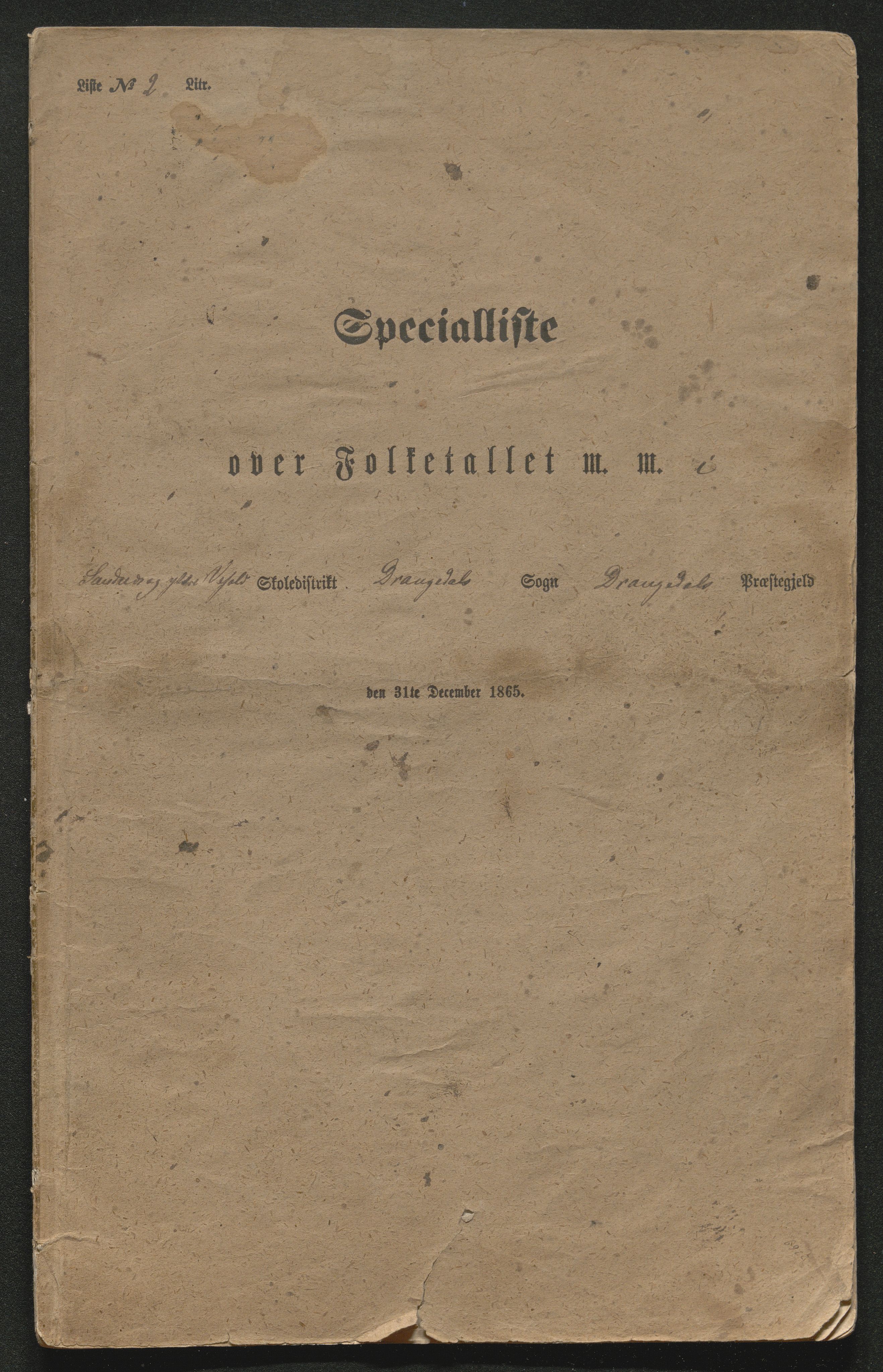 SAKO, Fantetellingen i Drangedal 1865, 1865, s. 46