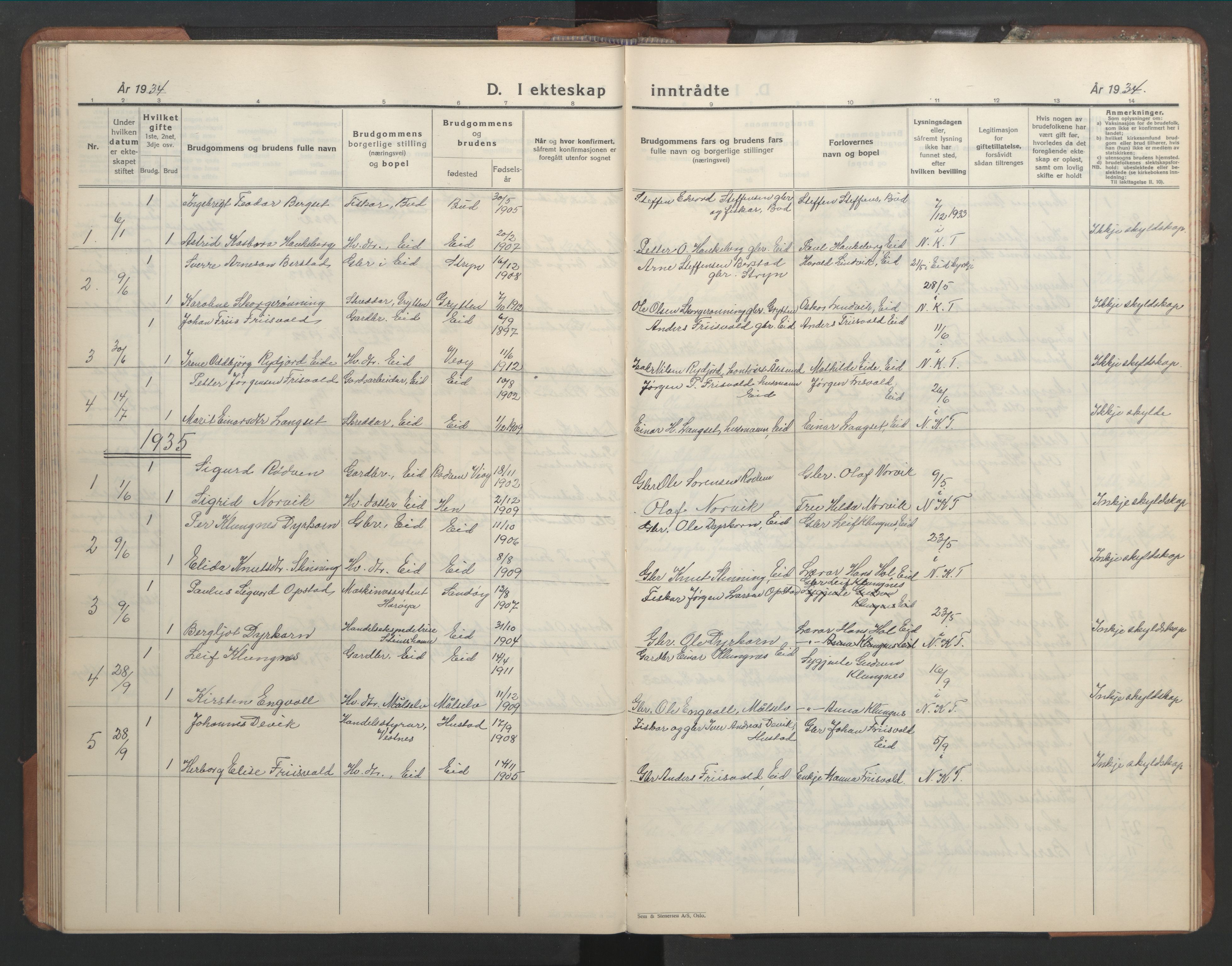 Ministerialprotokoller, klokkerbøker og fødselsregistre - Møre og Romsdal, AV/SAT-A-1454/542/L0559: Klokkerbok nr. 542C02, 1932-1952