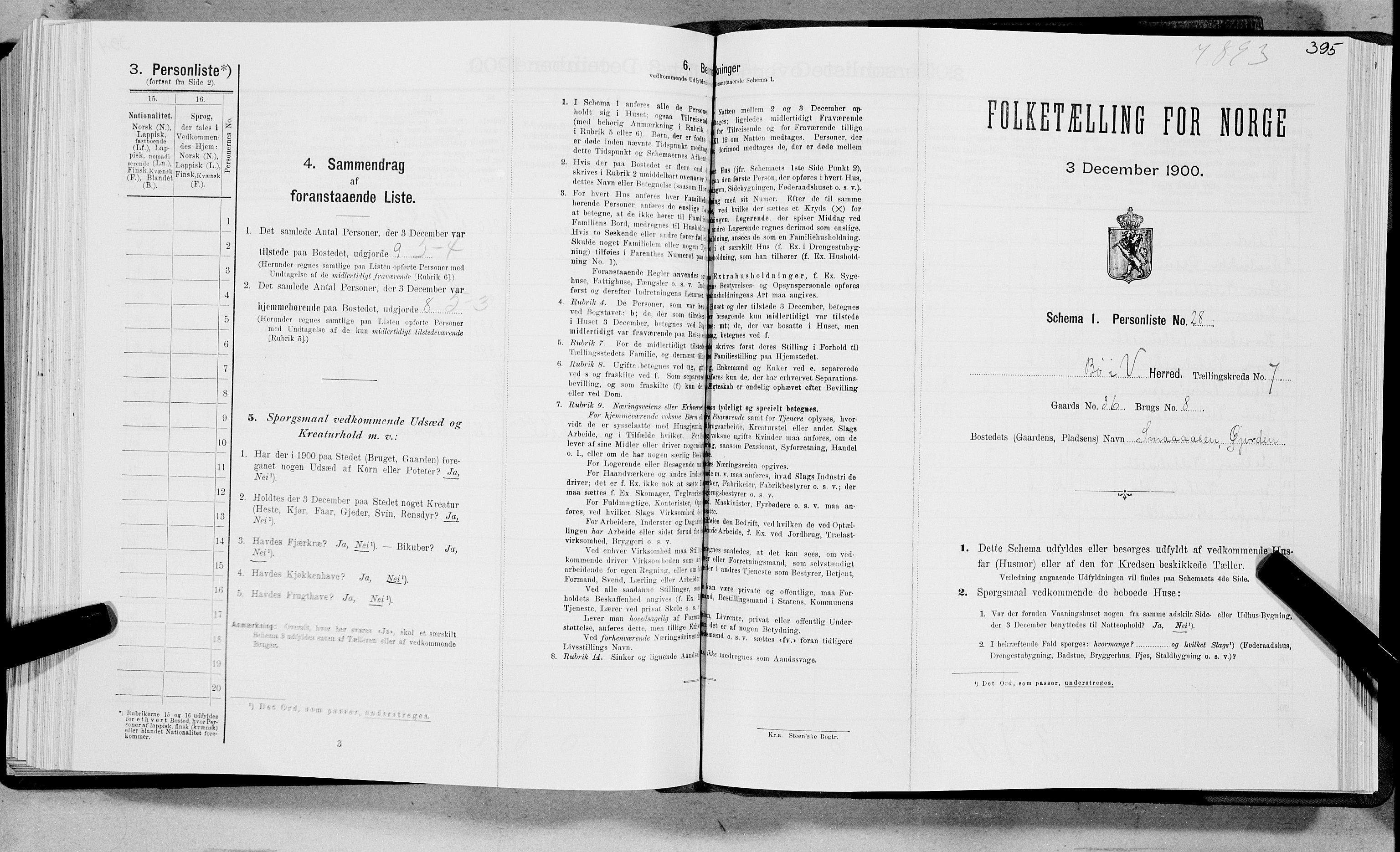 SAT, Folketelling 1900 for 1867 Bø herred, 1900, s. 806