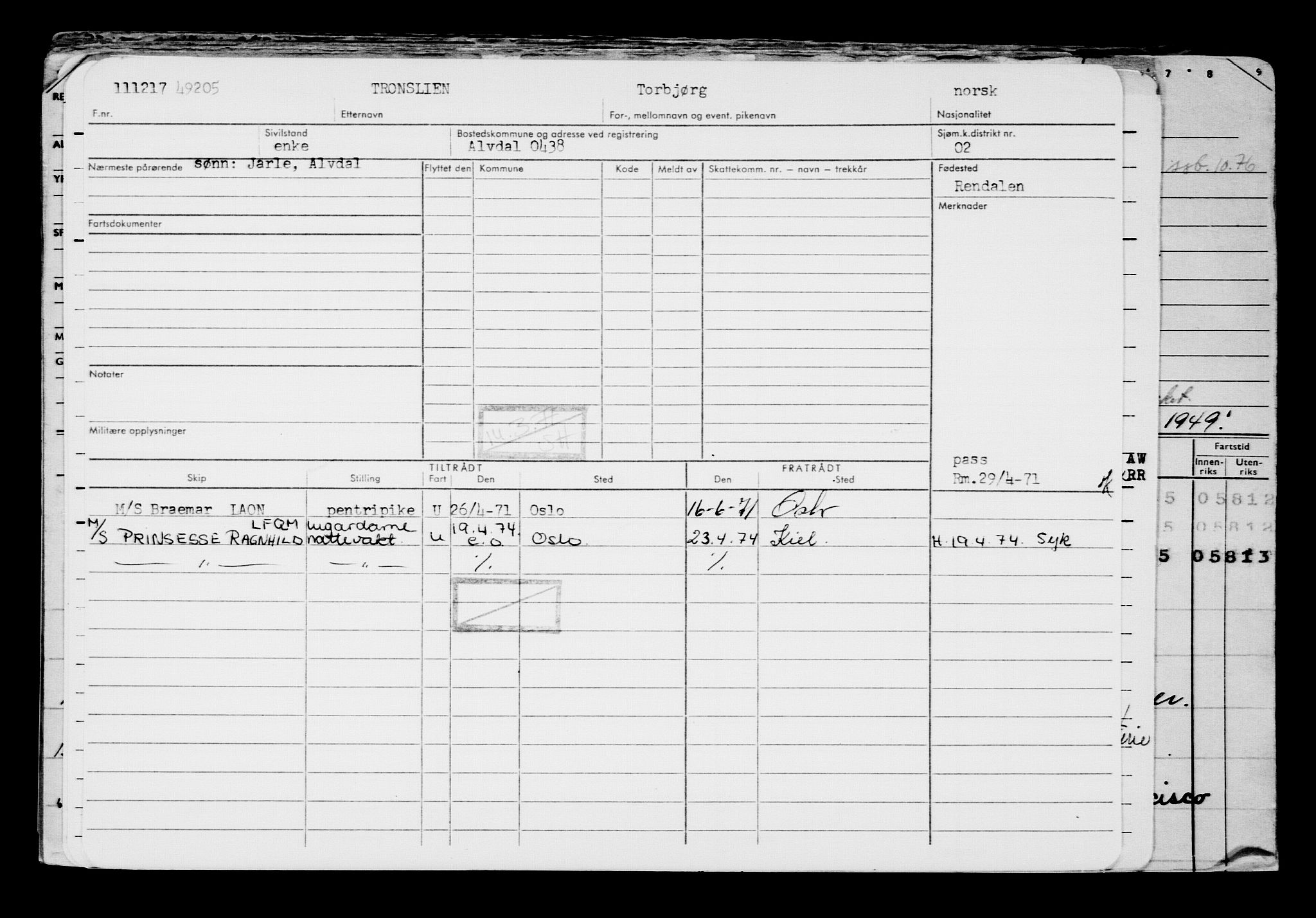 Direktoratet for sjømenn, AV/RA-S-3545/G/Gb/L0153: Hovedkort, 1917, s. 694